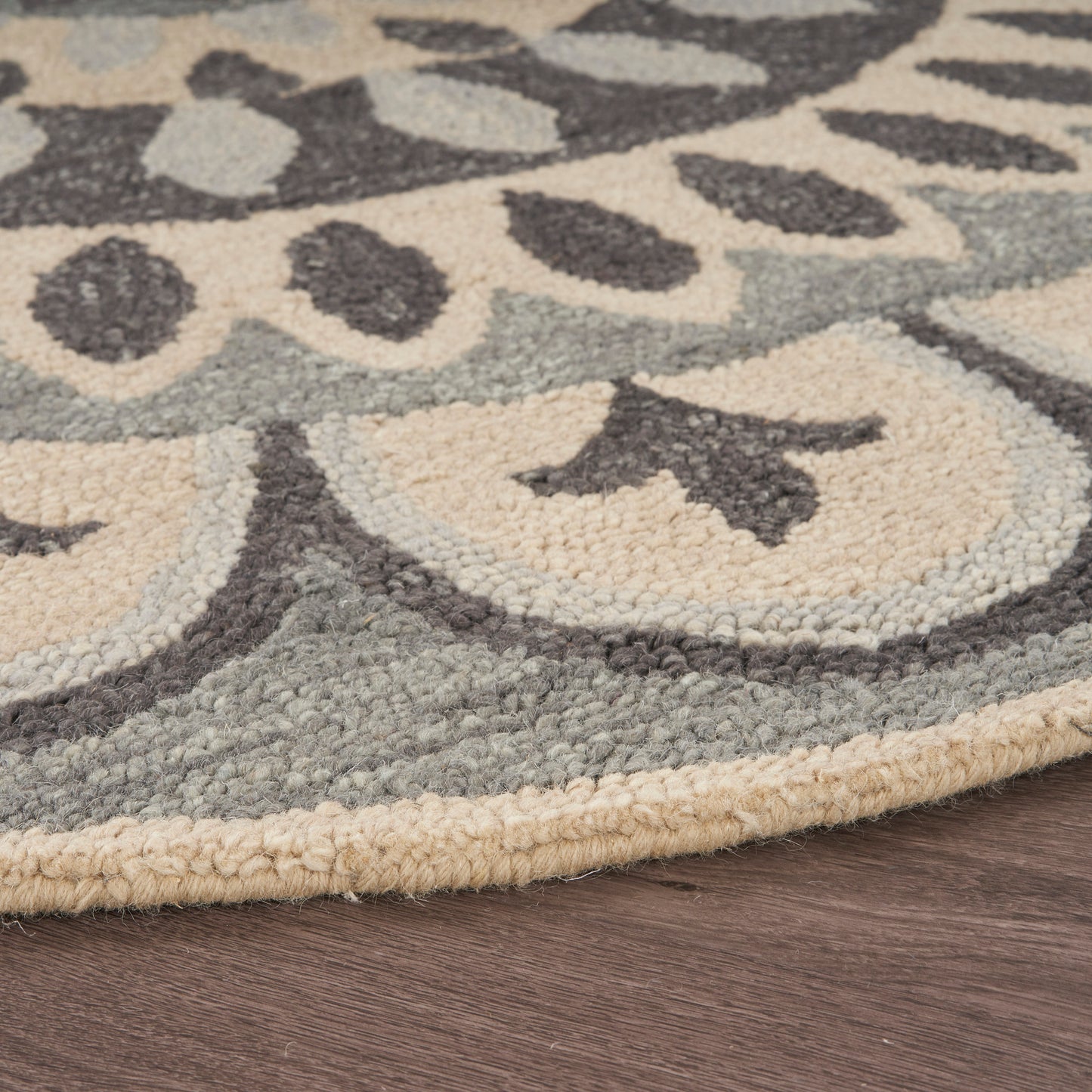 Dazzle-54054 Contemporary Hand-Tufted Gray/Beige Cotton Indoor Area Rug - LR Home