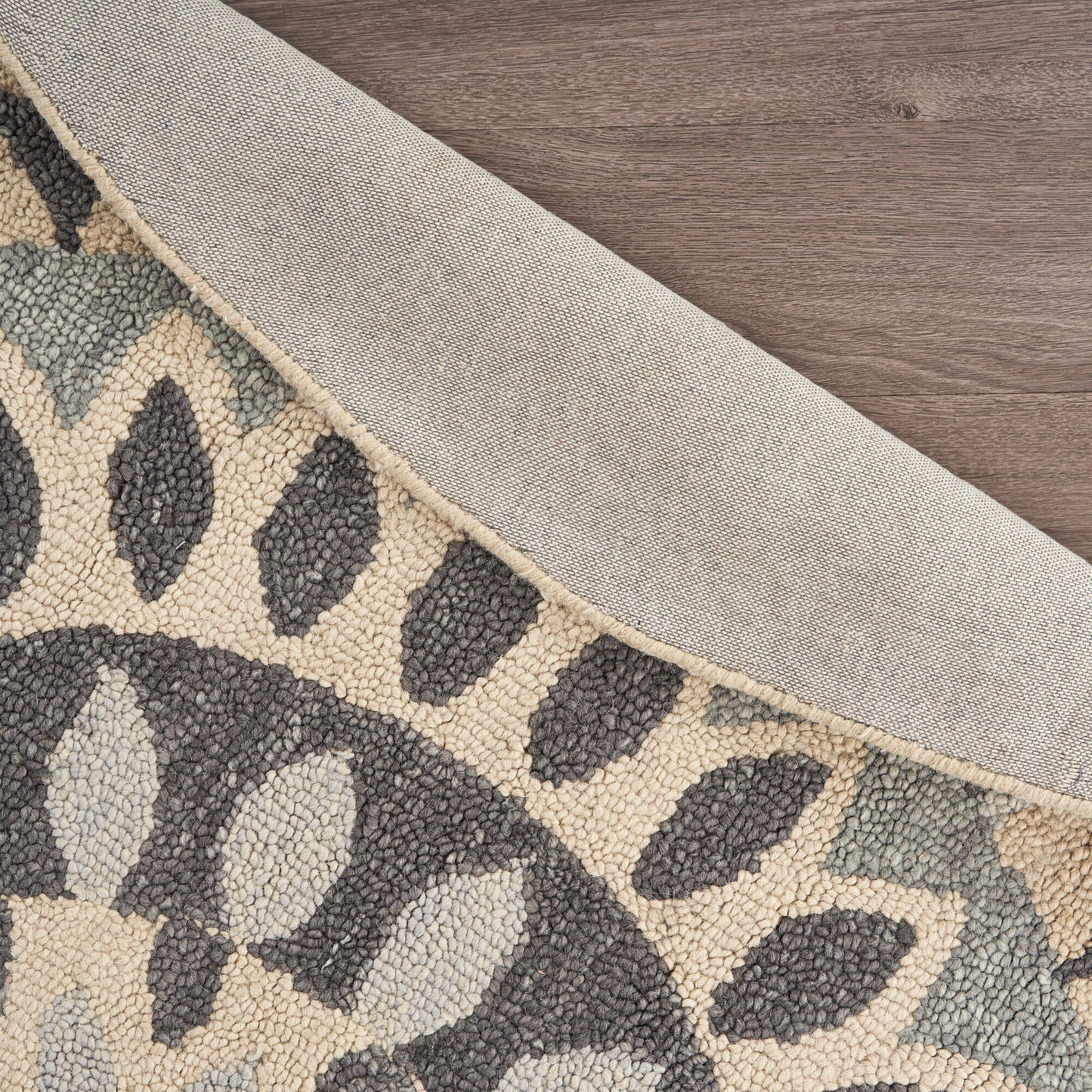 Dazzle-54054 Contemporary Hand-Tufted Gray/Beige Cotton Indoor Area Rug - LR Home
