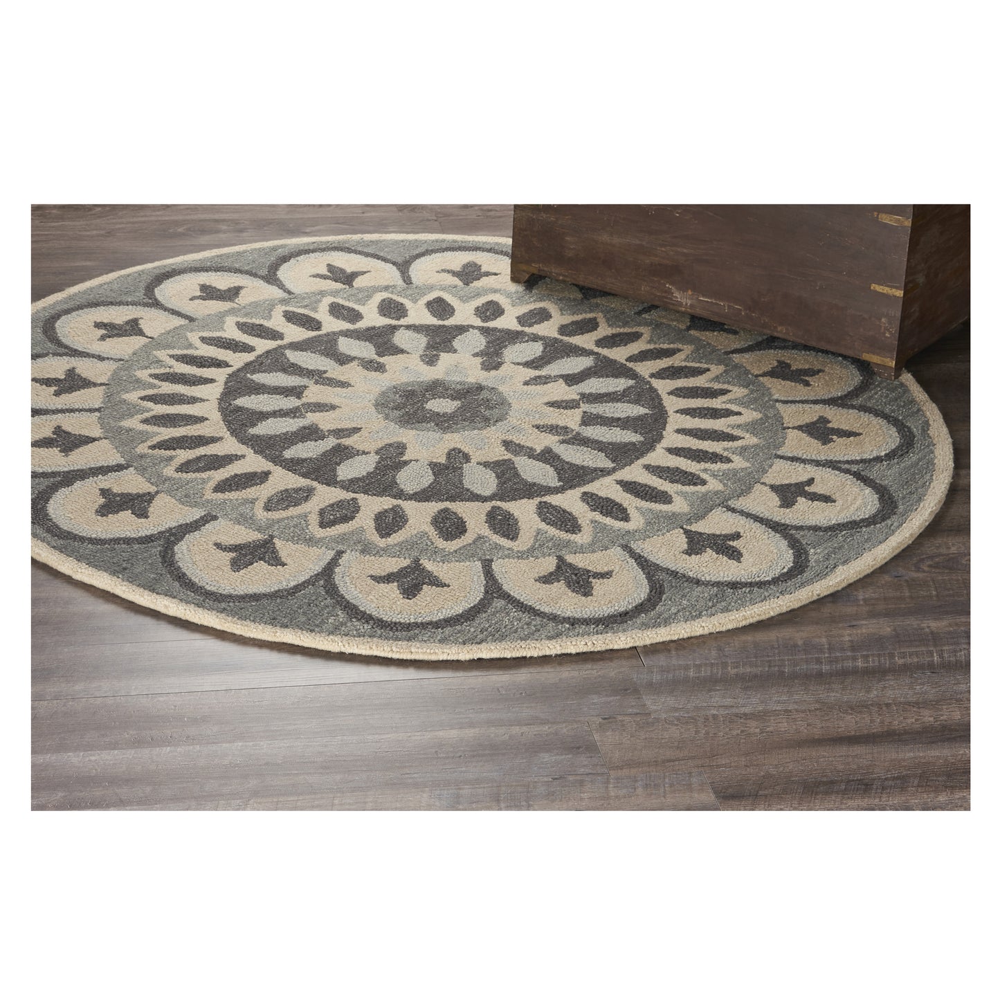 DAZZL-54054 Classic/Traditional Hand-Tufted Gray Wool Indoor Area Rugs - LR Home