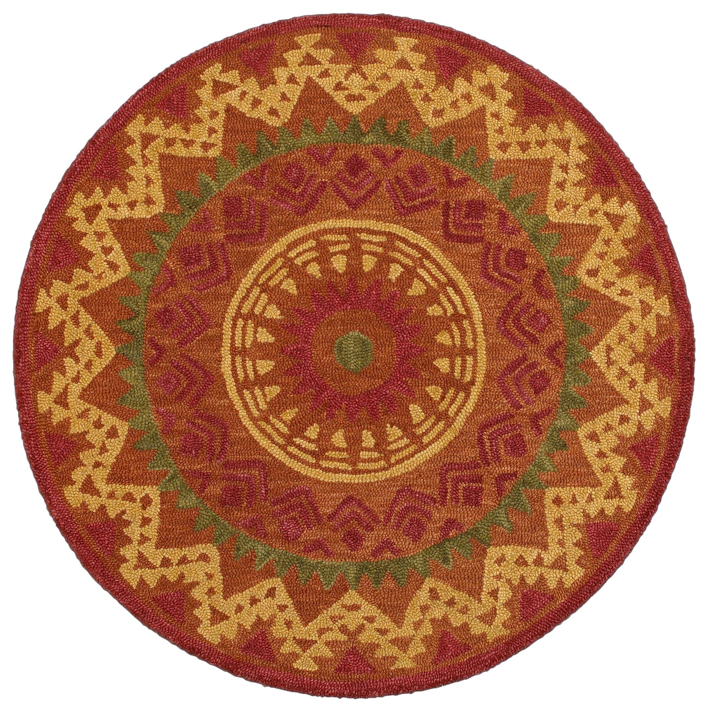 DAZZL-54059 Transitional/Casual Hand-Tufted Rust Wool Indoor Area Rugs - LR Home