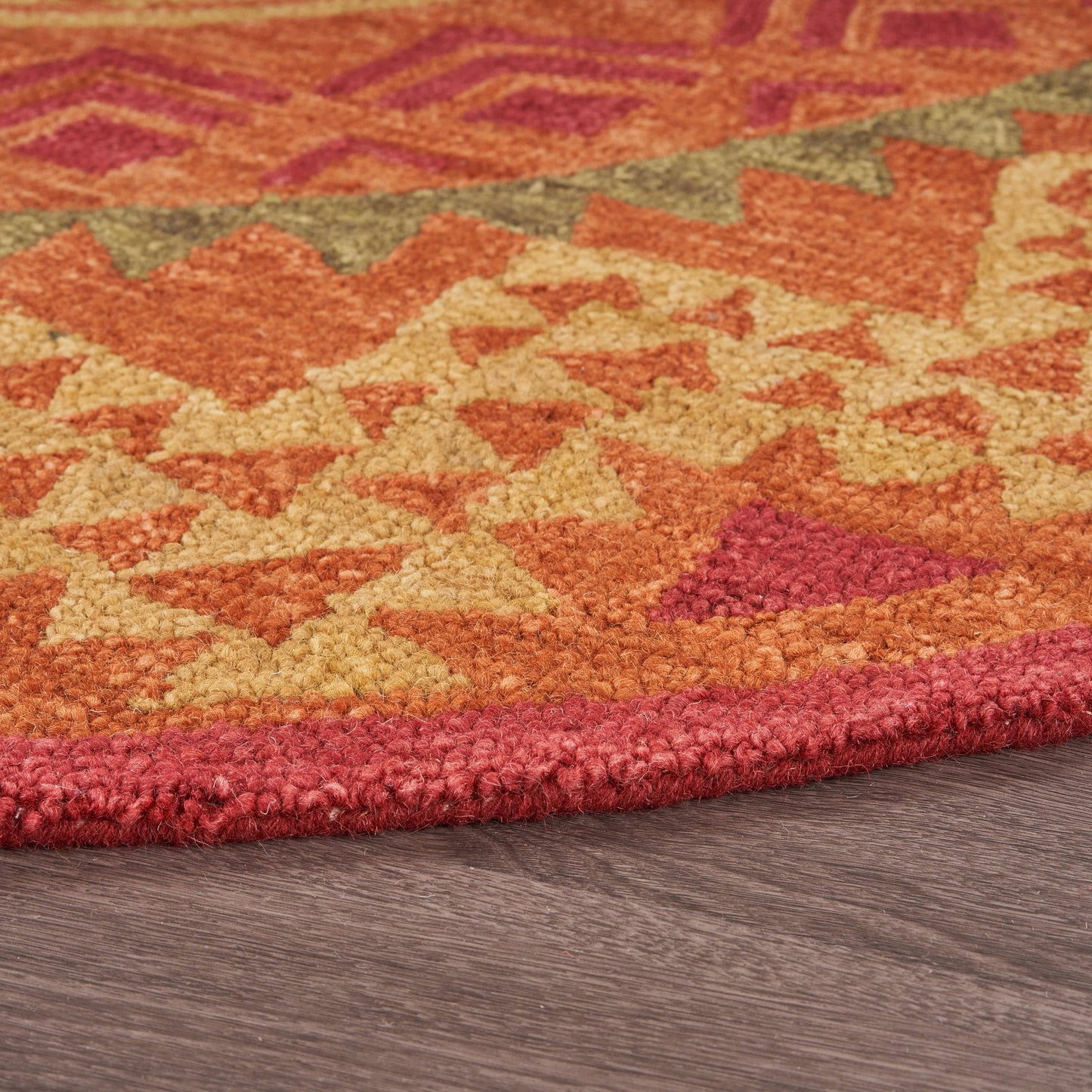 DAZZL-54059 Transitional/Casual Hand-Tufted Rust Wool Indoor Area Rugs - LR Home