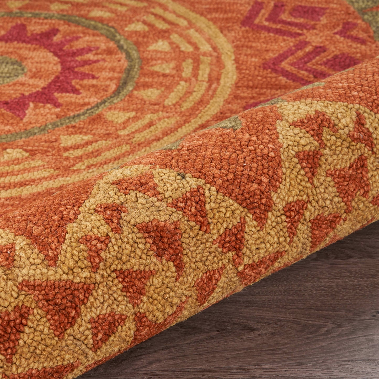 DAZZL-54059 Transitional/Casual Hand-Tufted Rust Wool Indoor Area Rugs - LR Home
