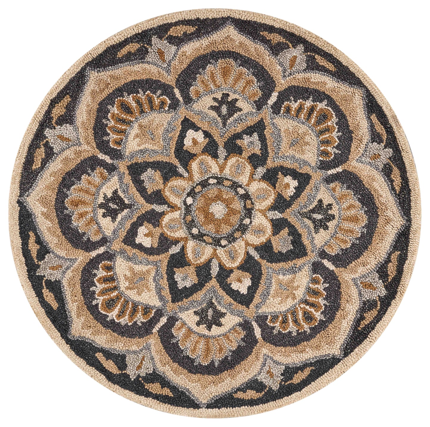 DAZZL-54062 Classic/Traditional Hand-Tufted Black Wool Indoor Area Rugs - LR Home