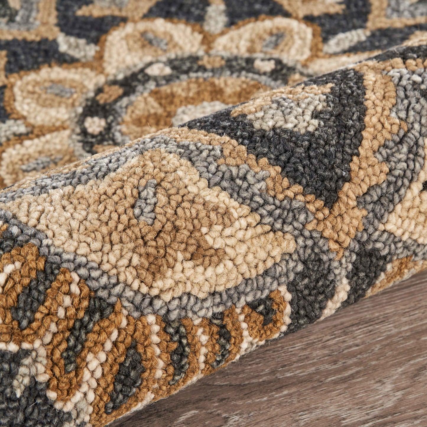 DAZZL-54062 Classic/Traditional Hand-Tufted Black Wool Indoor Area Rugs - LR Home