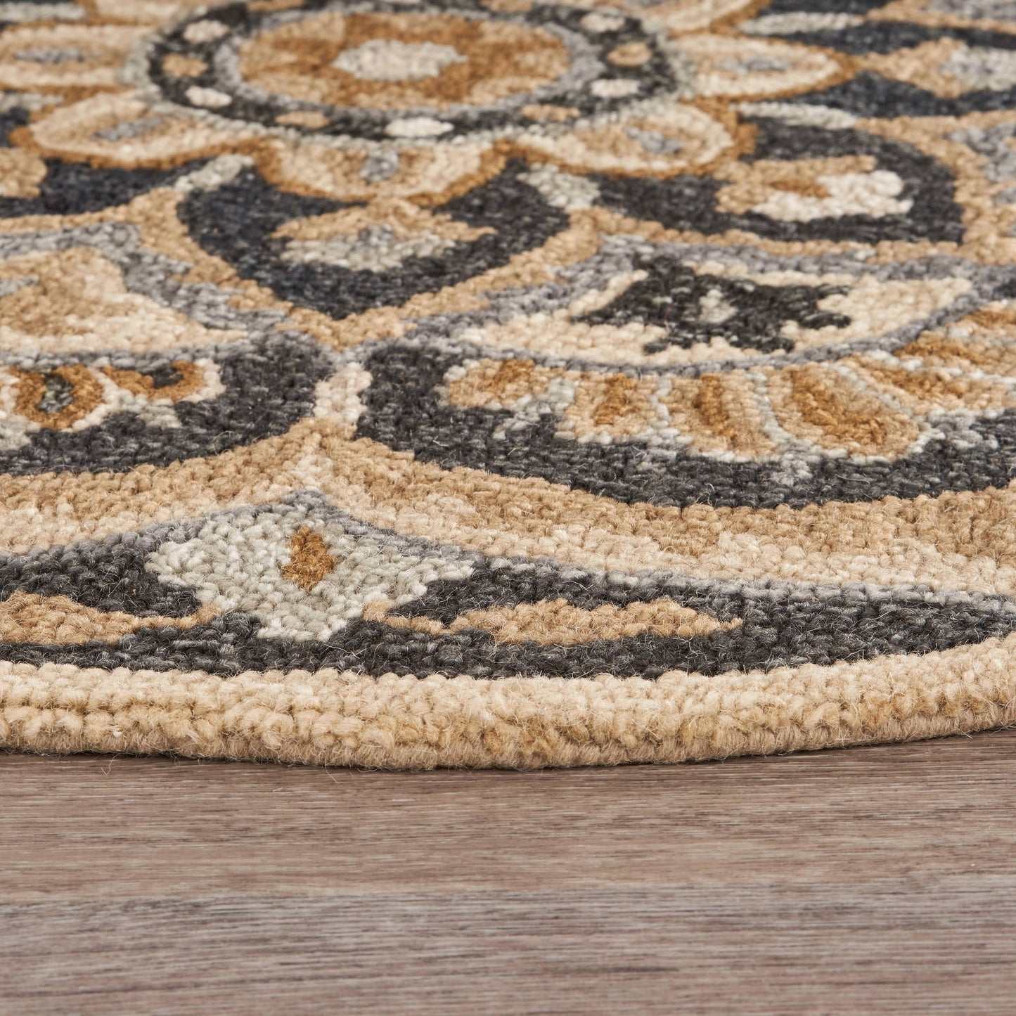 DAZZL-54062 Classic/Traditional Hand-Tufted Black Wool Indoor Area Rugs - LR Home