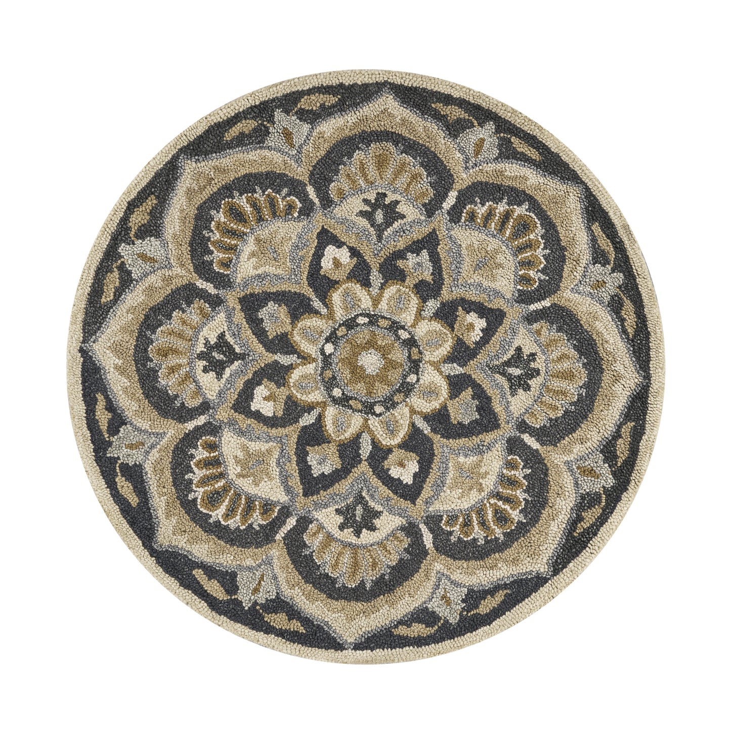 Dazzle-54062 Contemporary Hand-Tufted Black/Beige Cotton Indoor Area Rug - LR Home