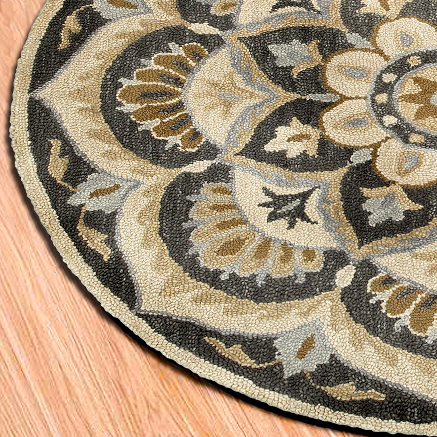 Dazzle-54062 Contemporary Hand-Tufted Black/Beige Cotton Indoor Area Rug - LR Home