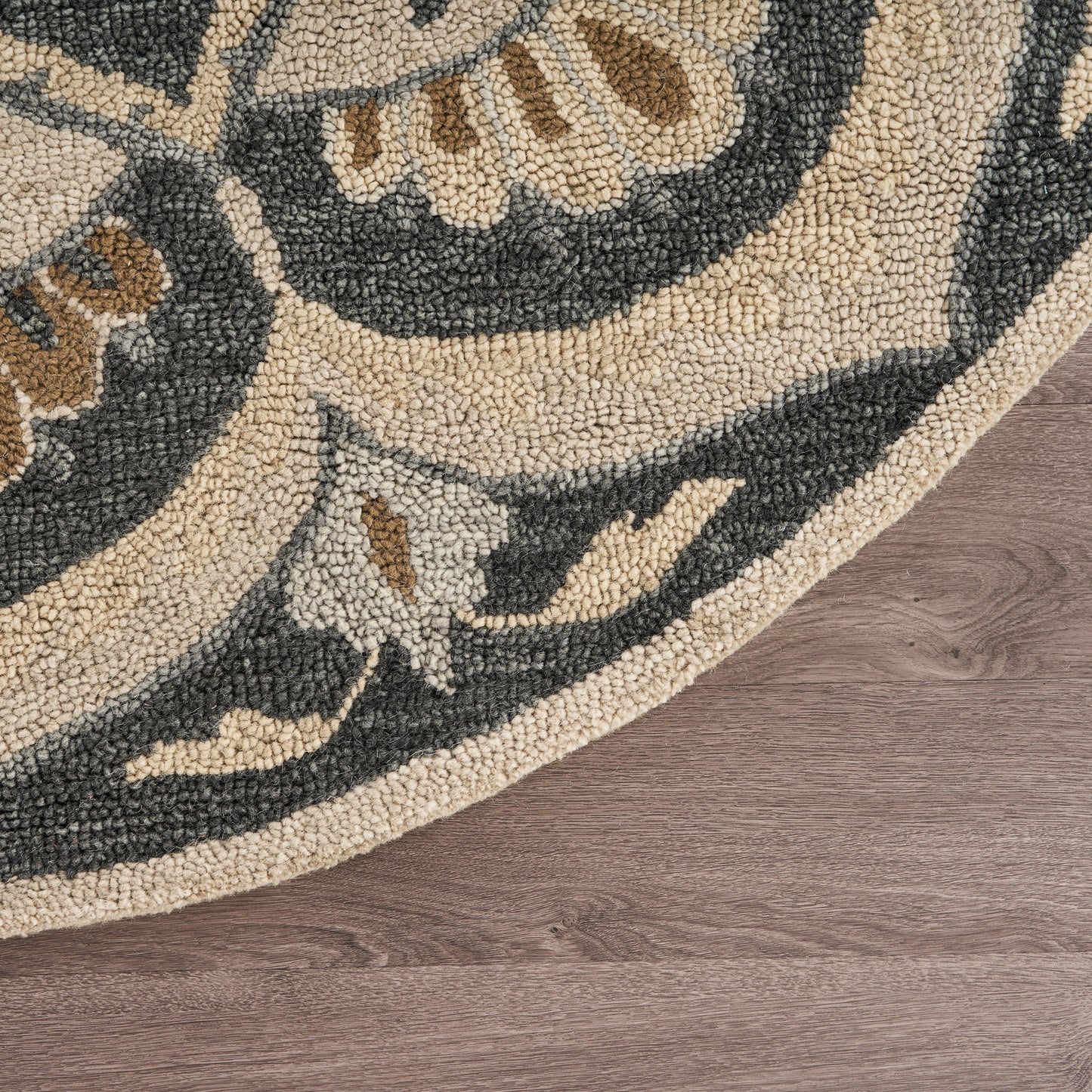 Dazzle-54062 Contemporary Hand-Tufted Black/Beige Cotton Indoor Area Rug - LR Home
