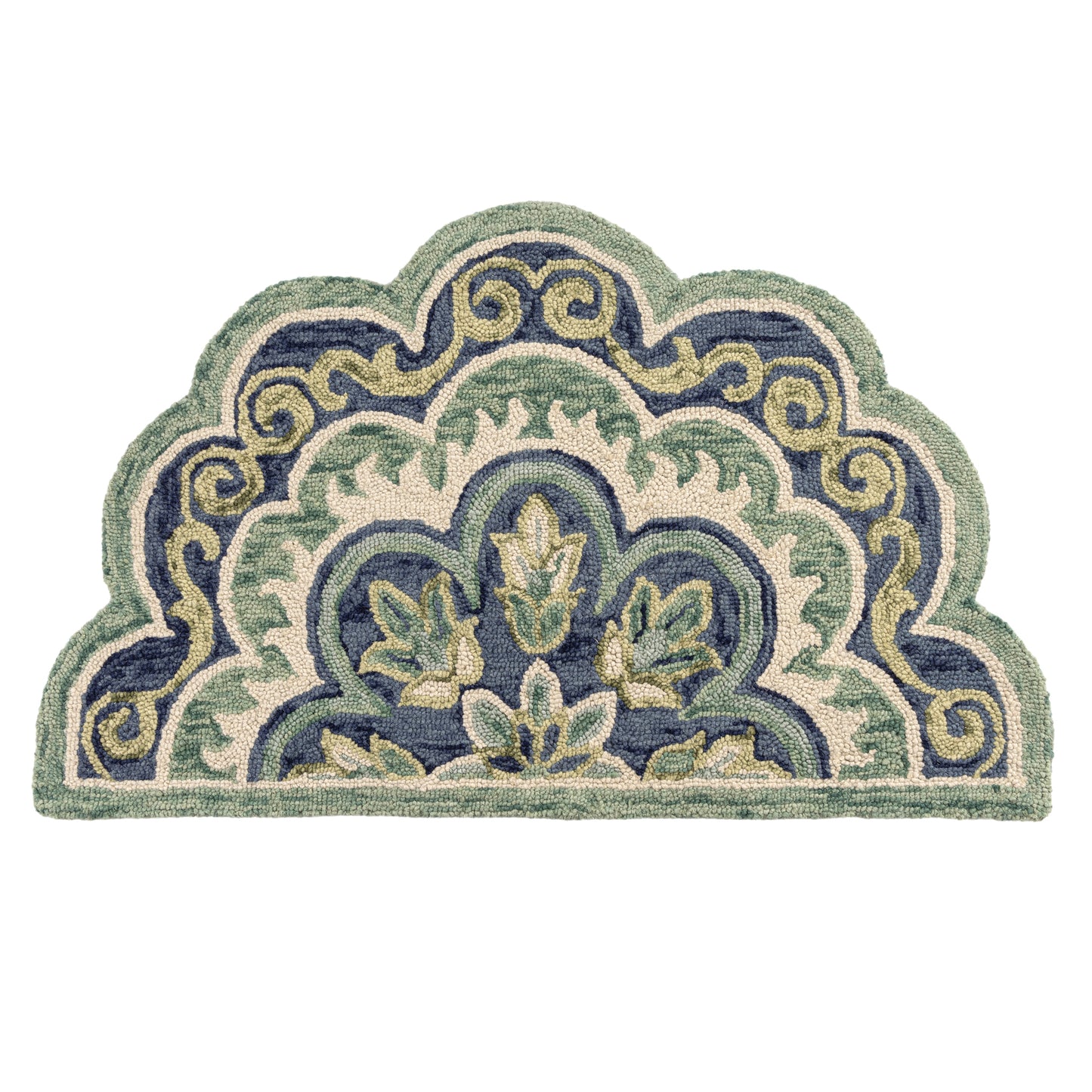 Dazzle-54076 Contemporary Hand-Tufted Green/Ivory Cotton Indoor Area Rug - LR Home