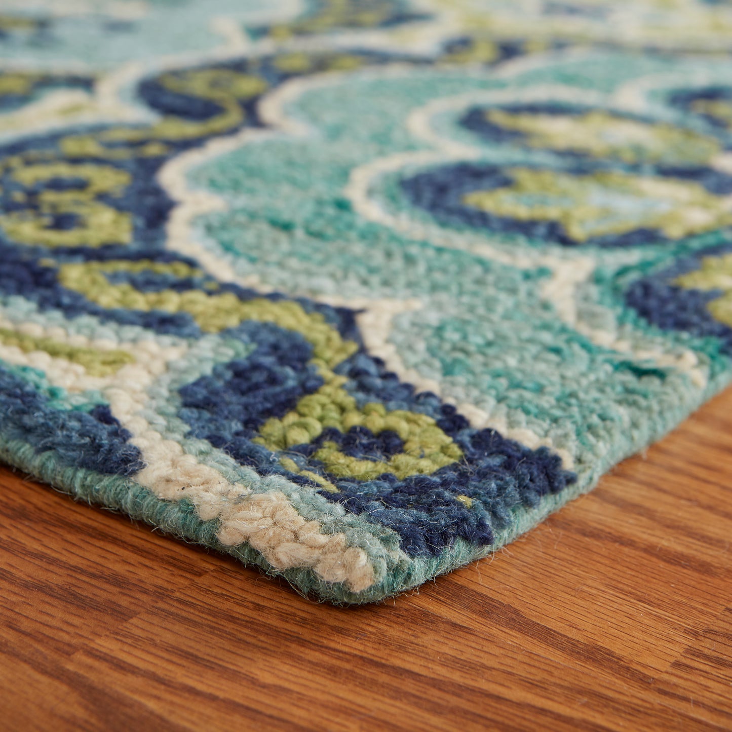 Dazzle-54076 Contemporary Hand-Tufted Green/Ivory Cotton Indoor Area Rug - LR Home
