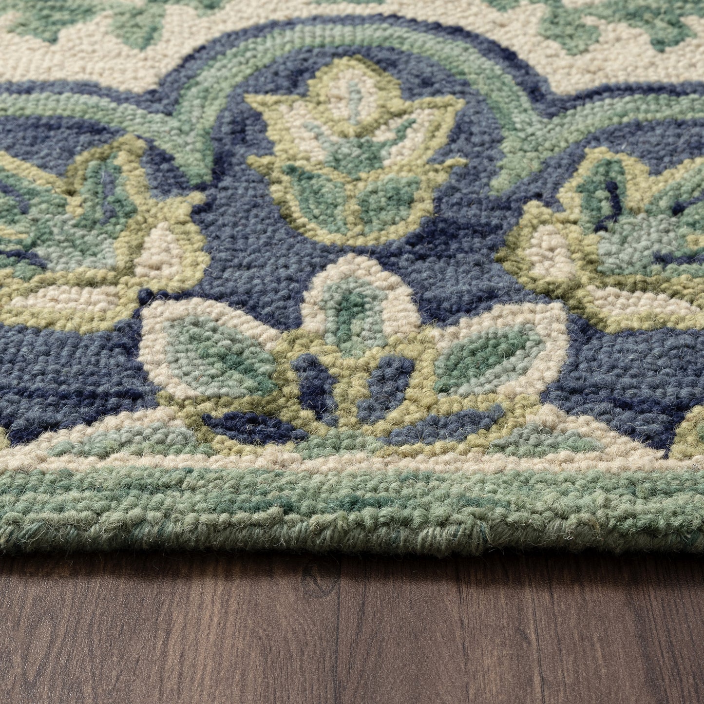 Dazzle-54076 Contemporary Hand-Tufted Green/Ivory Cotton Indoor Area Rug - LR Home