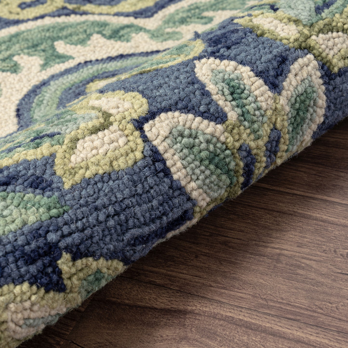 Dazzle-54076 Contemporary Hand-Tufted Green/Ivory Cotton Indoor Area Rug - LR Home