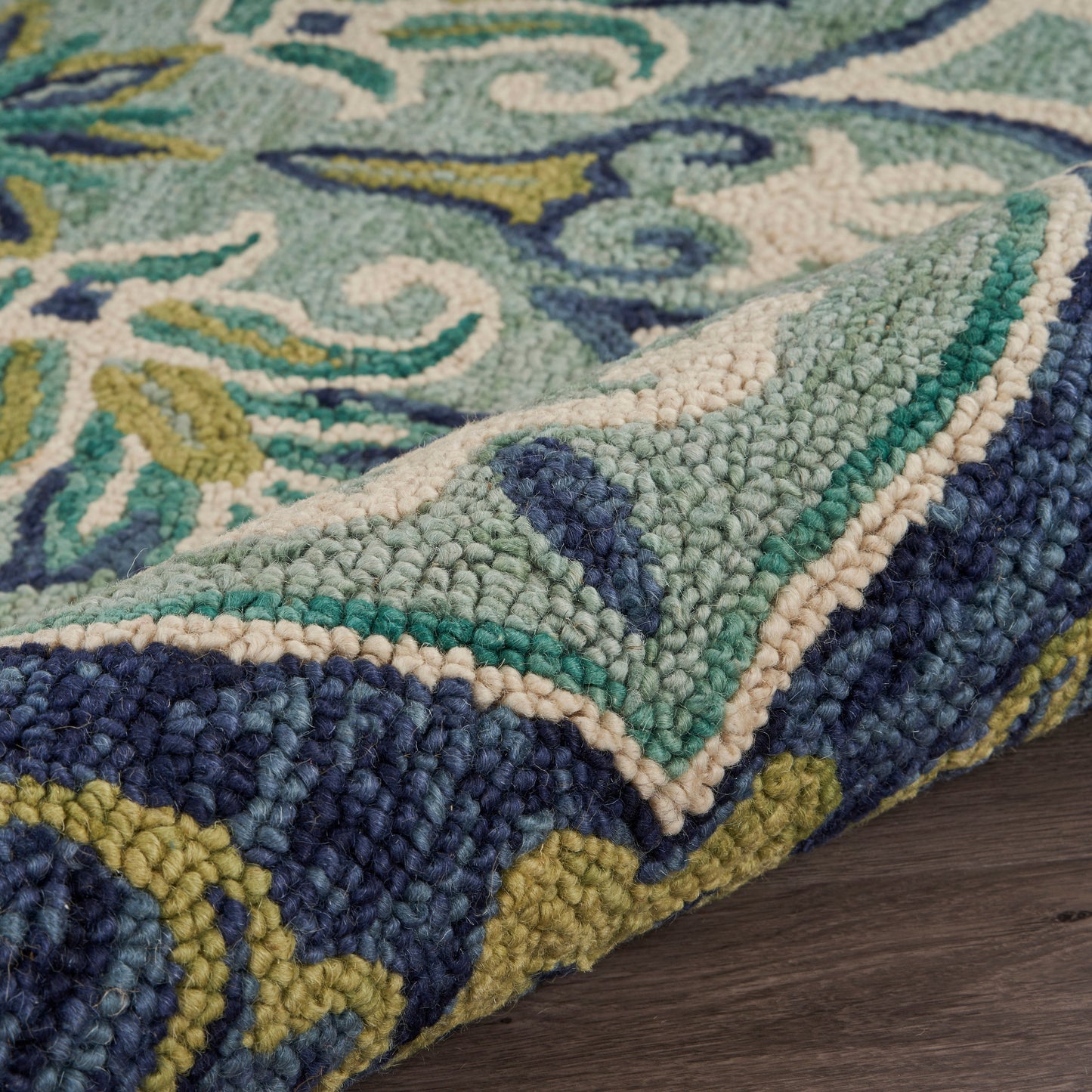 Dazzle-54077 Contemporary Hand-Tufted Teal Cotton Indoor Area Rug - LR Home