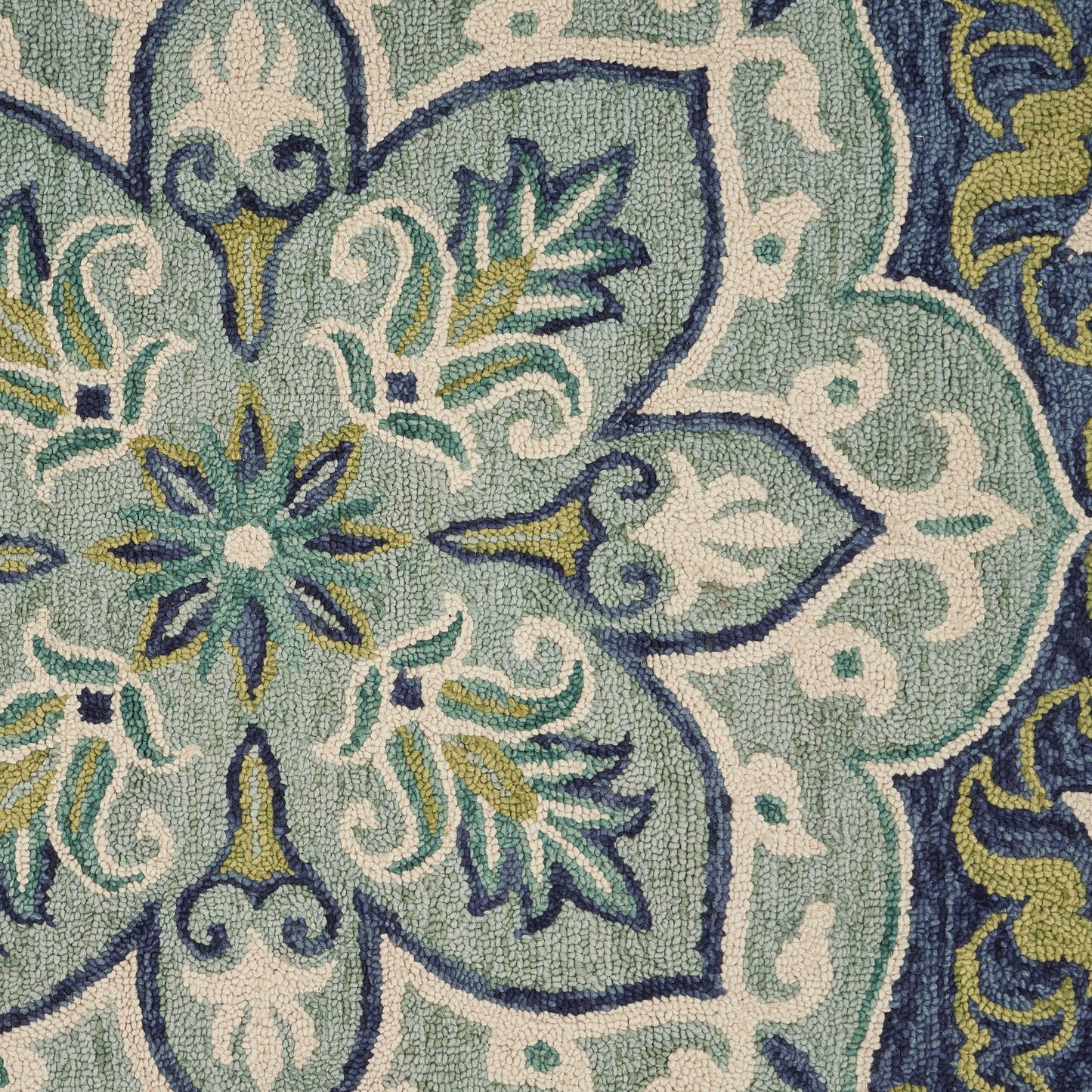 Dazzle-54077 Contemporary Hand-Tufted Teal Cotton Indoor Area Rug - LR Home