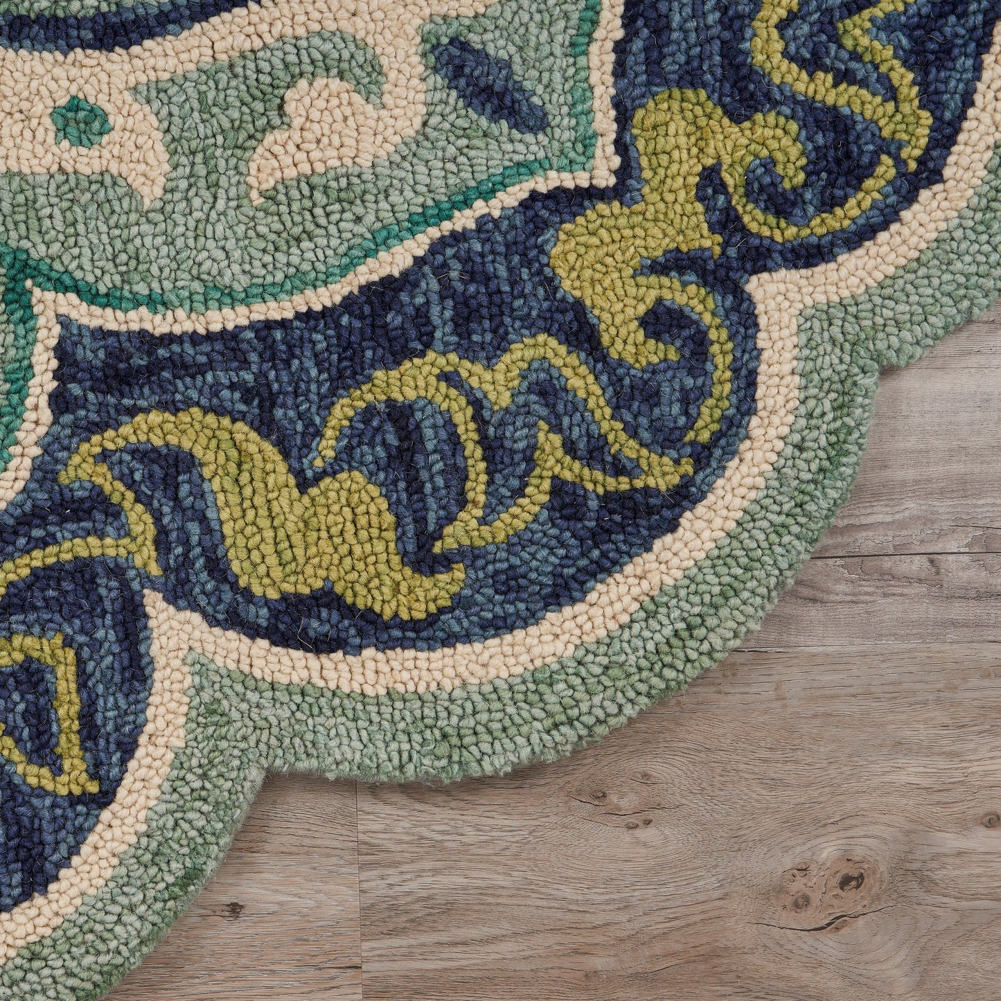 DAZZL-54077 Classic/Traditional Hand-Tufted Teal Wool Indoor Area Rugs - LR Home