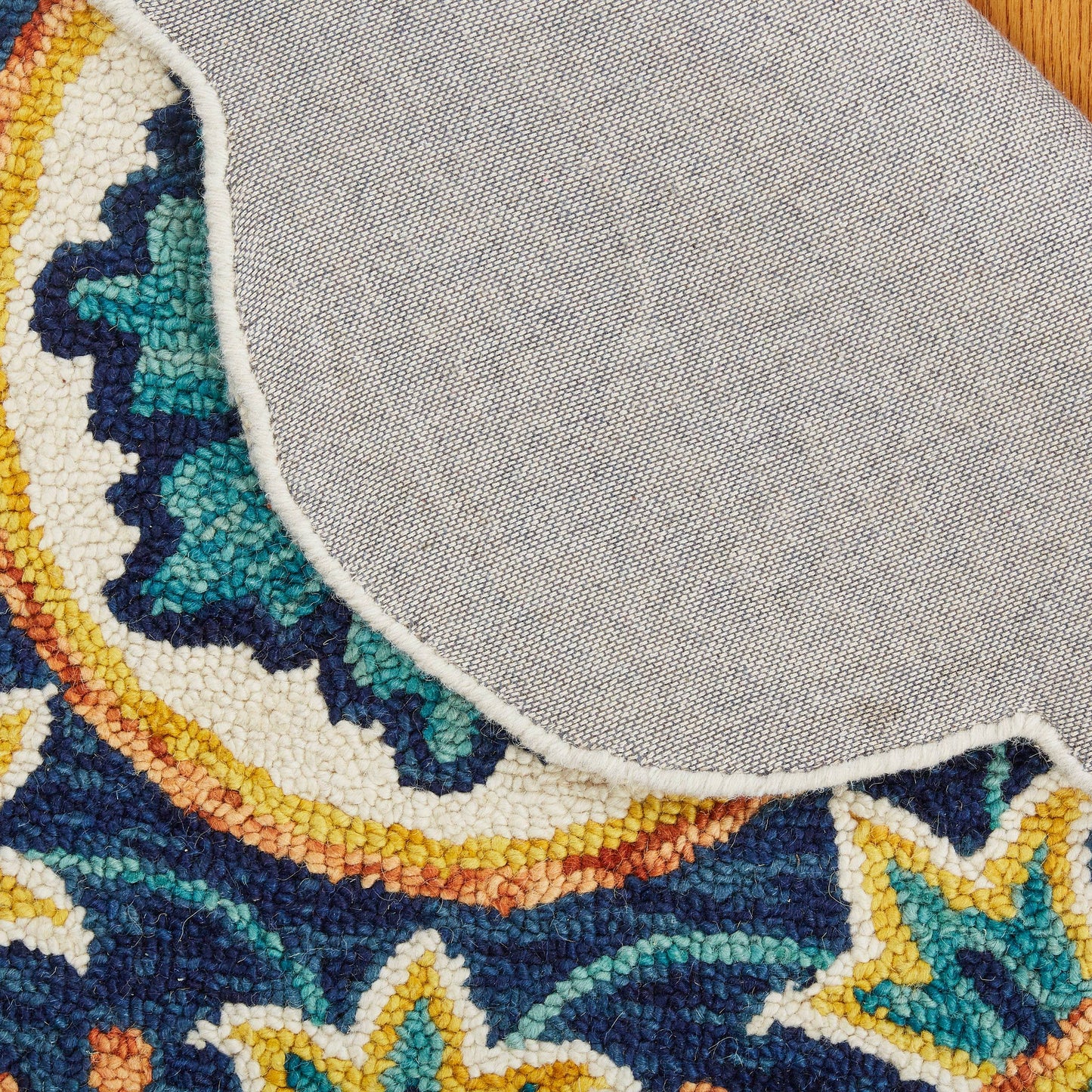 Dazzle-54079 Bohemian/Eclectic Hand-Tufted Ivory/Blue Cotton Indoor Area Rug - LR Home