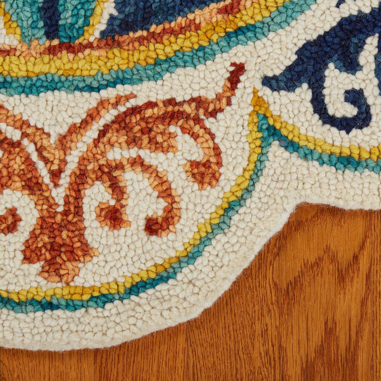 DAZZL-54079 Classic/Traditional Hand-Tufted Ivory/Blue Wool Indoor Area Rugs - LR Home