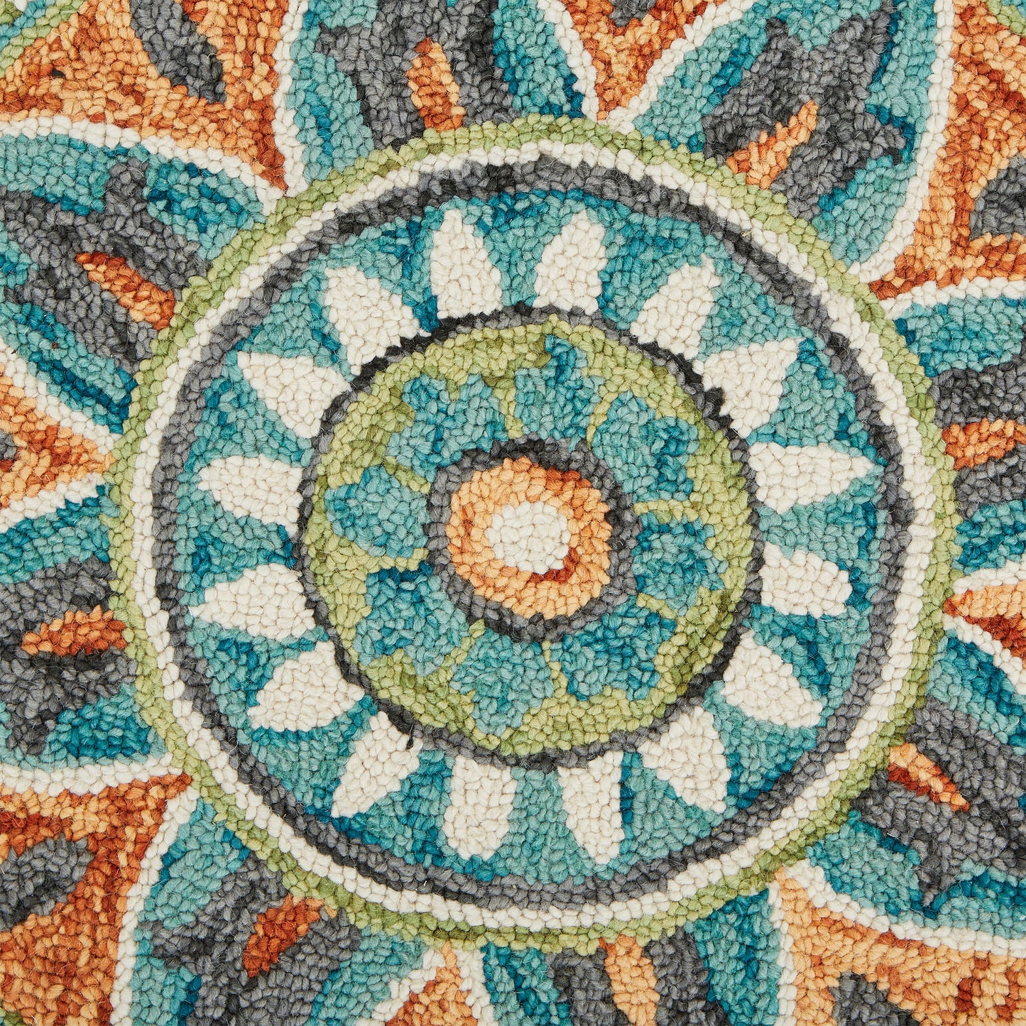 DAZZL-54085 Bohemian/Eclectic Hand-Tufted Rust /Teal Wool Indoor Area Rugs - LR Home