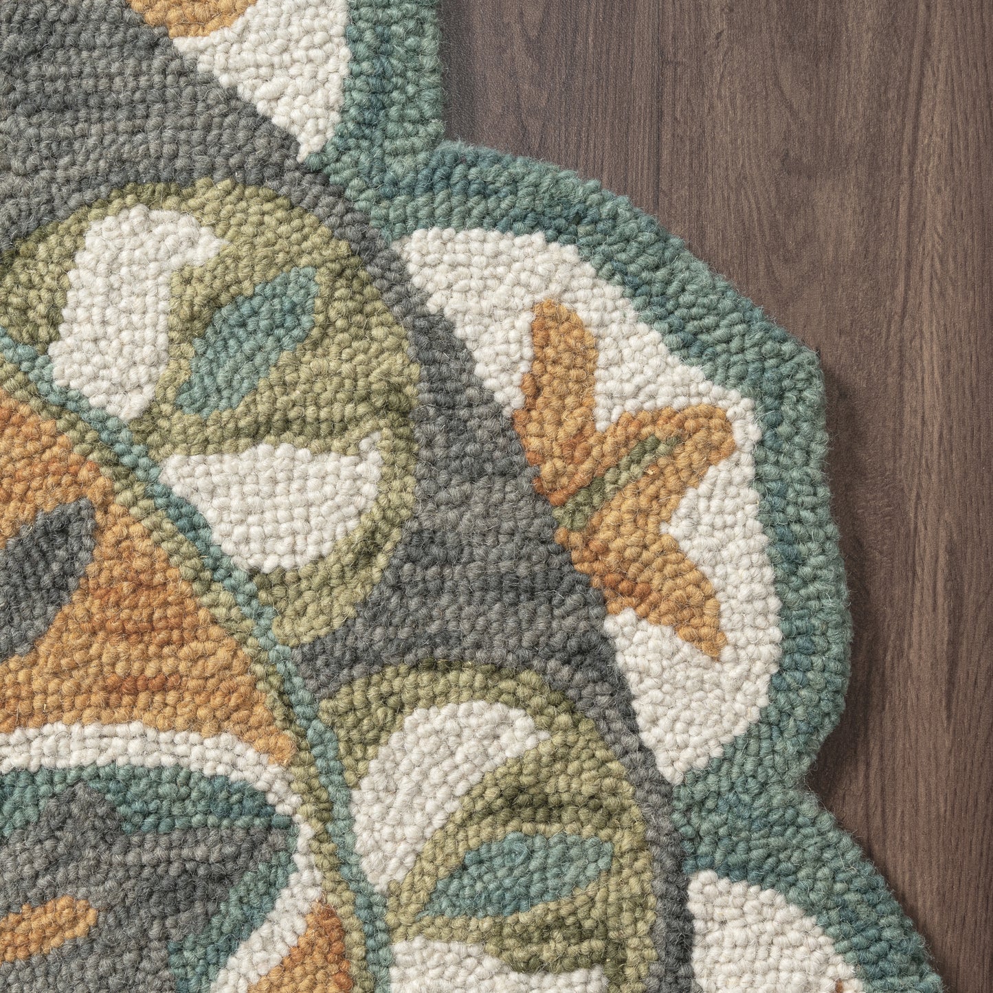 Dazzle-54085 Contemporary Hand-Tufted Teal/Orange Cotton Indoor Area Rug - LR Home