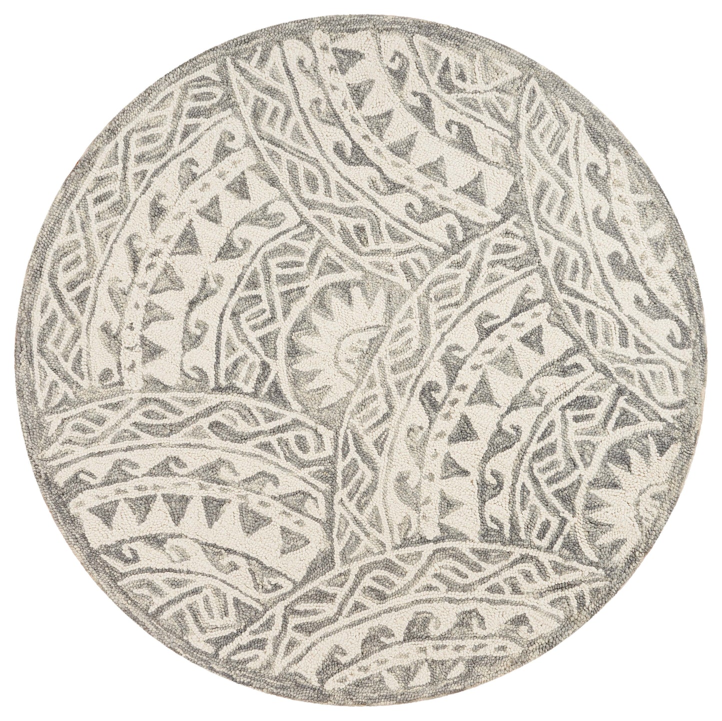 DAZZL-54087 Transitional/Casual Hand-Tufted Ivory/Gray Wool Indoor Area Rugs - LR Home