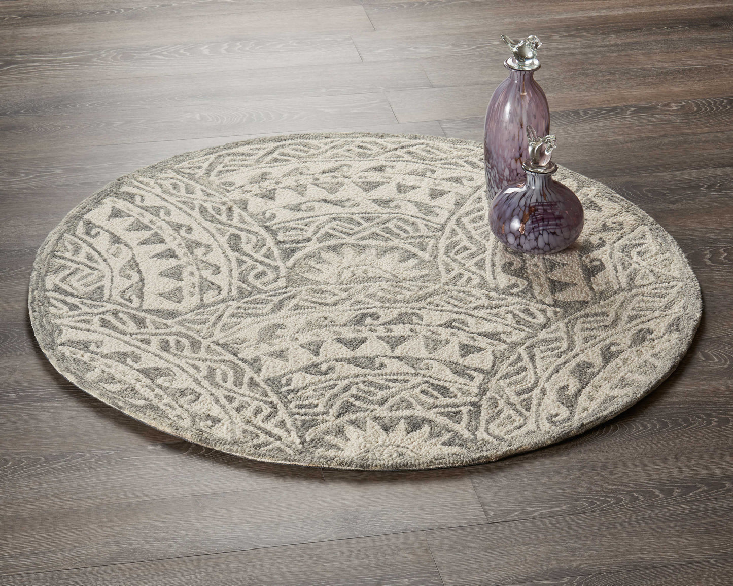 DAZZL-54087 Transitional/Casual Hand-Tufted Ivory/Gray Wool Indoor Area Rugs - LR Home