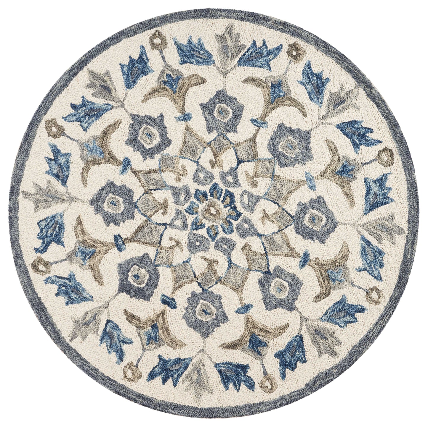 Dazzle-54090 Farmhouse Hand-Tufted Ivory Cotton Indoor Area Rug - LR Home