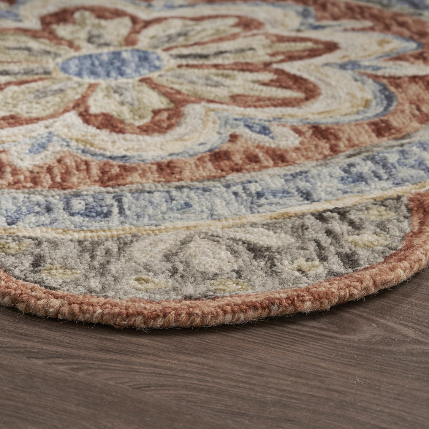Dazzle-54091 Contemporary Hand-Tufted Rust Cotton Indoor Area Rug - LR Home