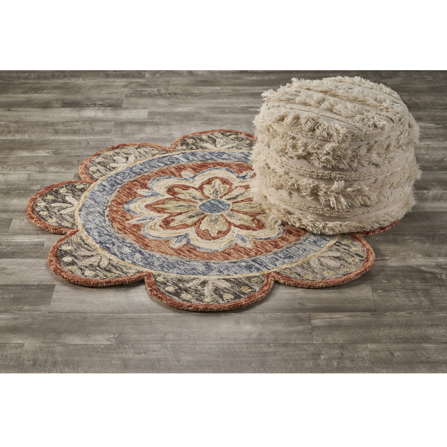 Dazzle-54091 Contemporary Hand-Tufted Rust Cotton Indoor Area Rug - LR Home