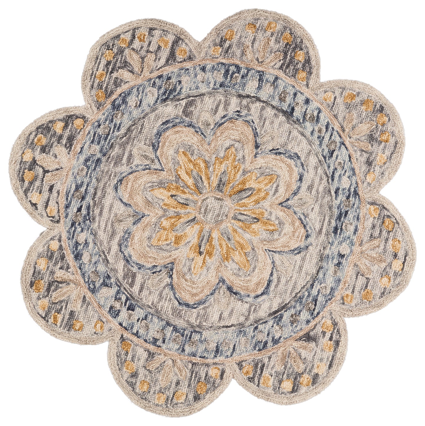 DAZZL-54091 Classic/Traditional Hand-Tufted Gray Wool Indoor Area Rugs - LR Home