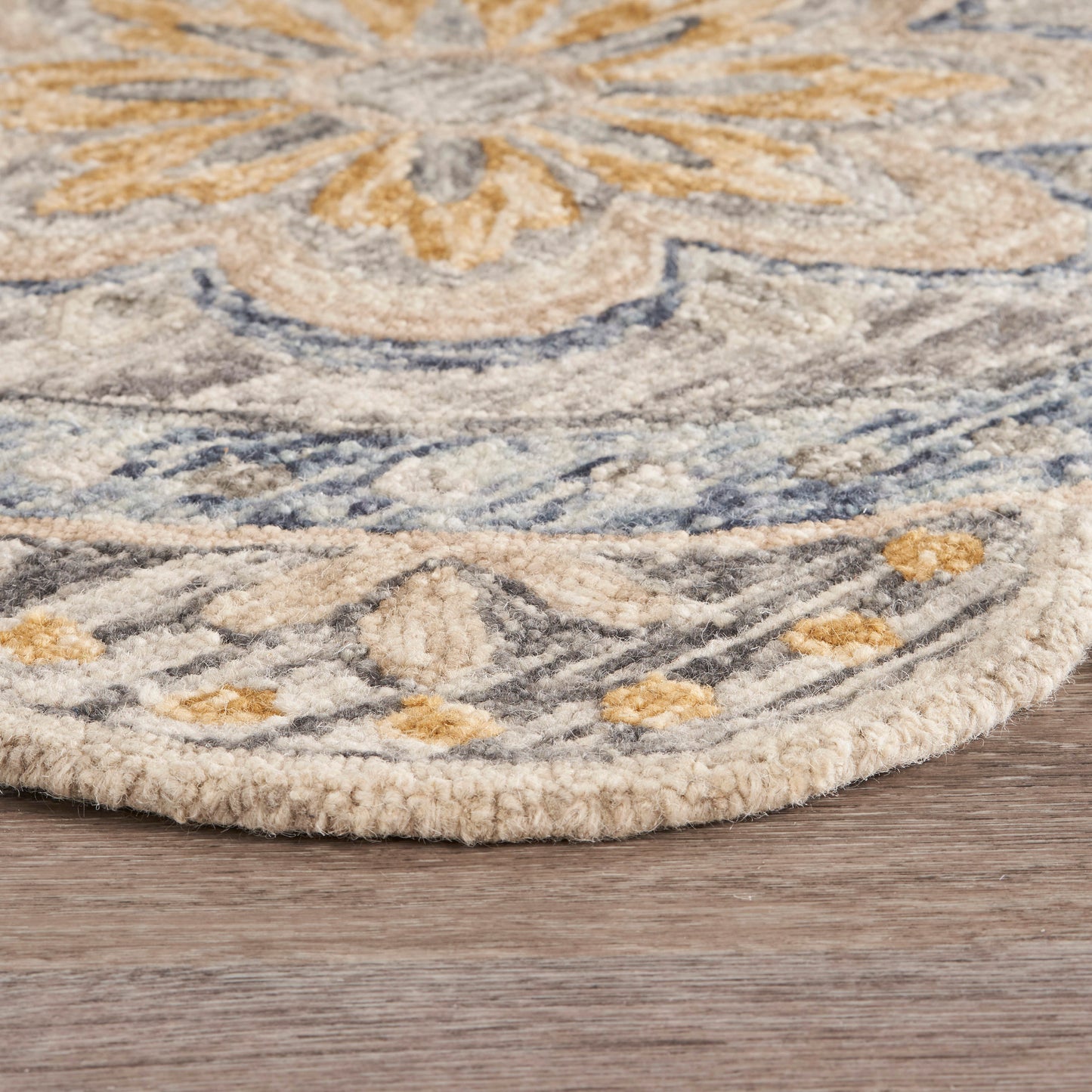 DAZZL-54091 Classic/Traditional Hand-Tufted Gray Wool Indoor Area Rugs - LR Home