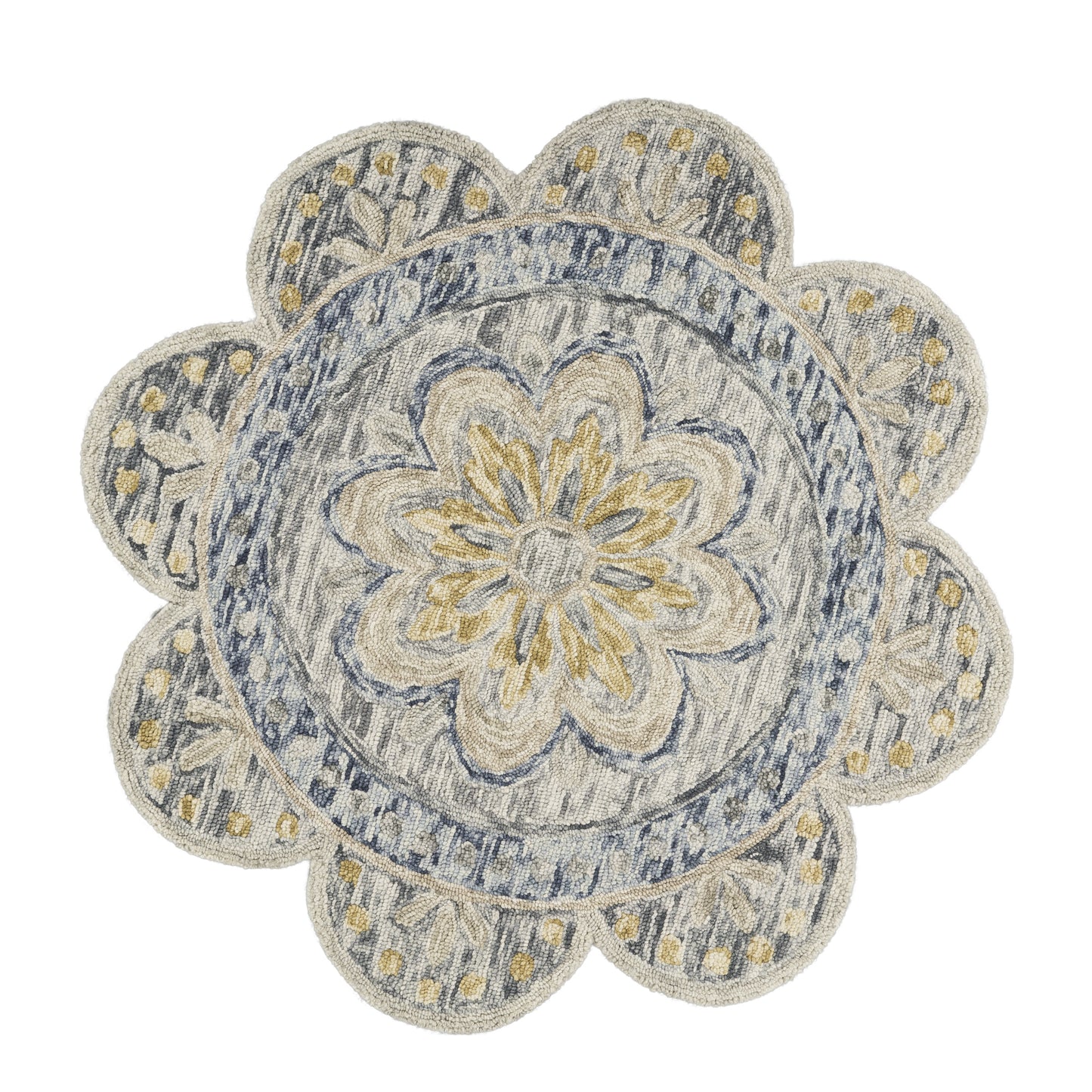Dazzle-54092 Contemporary Hand-Tufted Gray Cotton Indoor Area Rug - LR Home