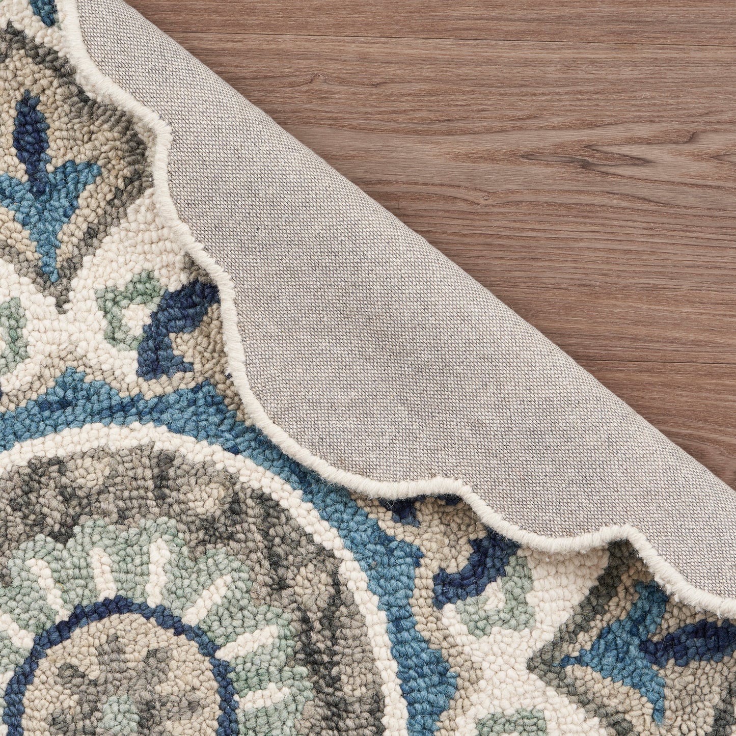 Dazzle-54094 Farmhouse Hand-Tufted Ivory/Blue Cotton Indoor Area Rug - LR Home
