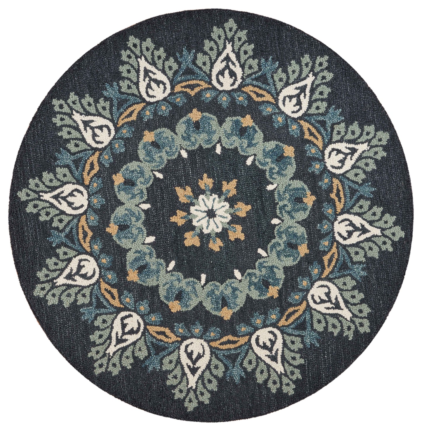 Dazzle-54097 Contemporary Hand-Tufted Black/Gray Cotton Indoor Area Rug - LR Home