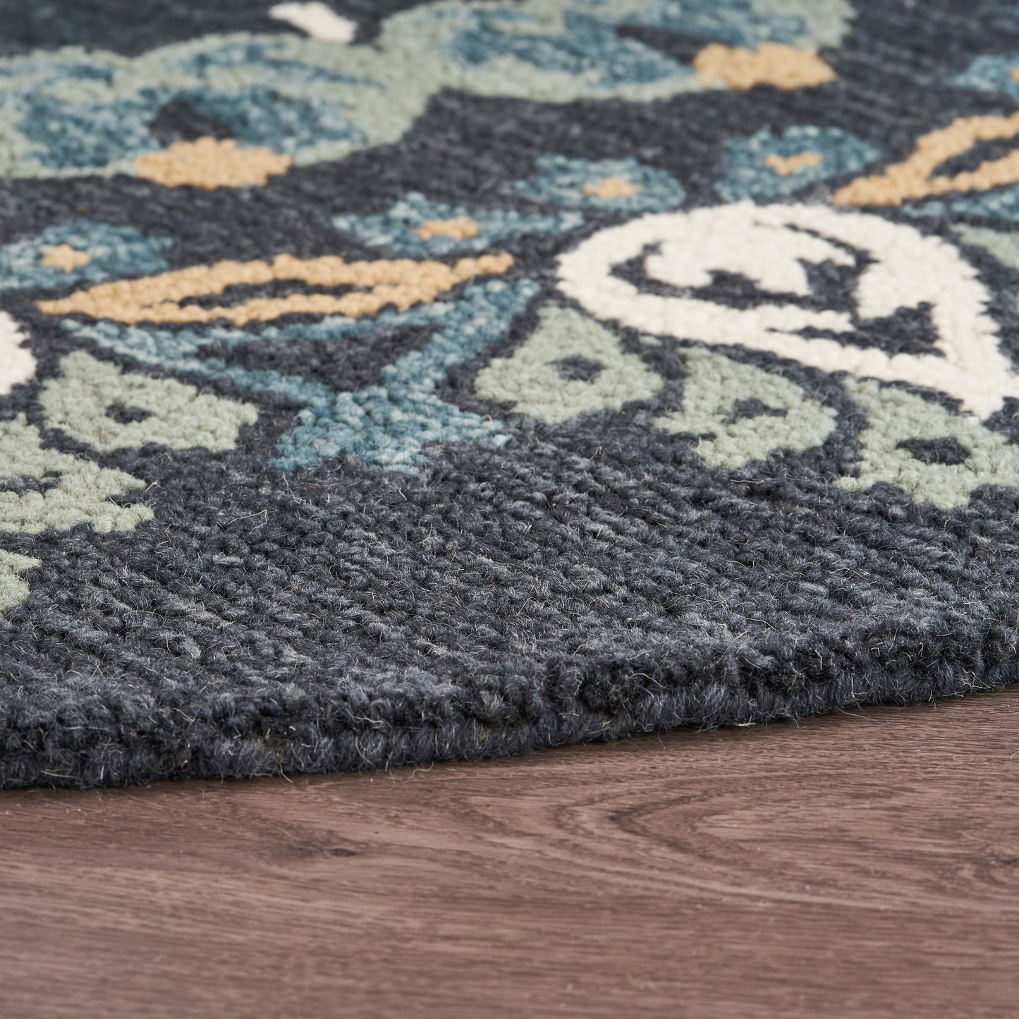 Dazzle-54097 Contemporary Hand-Tufted Black/Gray Cotton Indoor Area Rug - LR Home