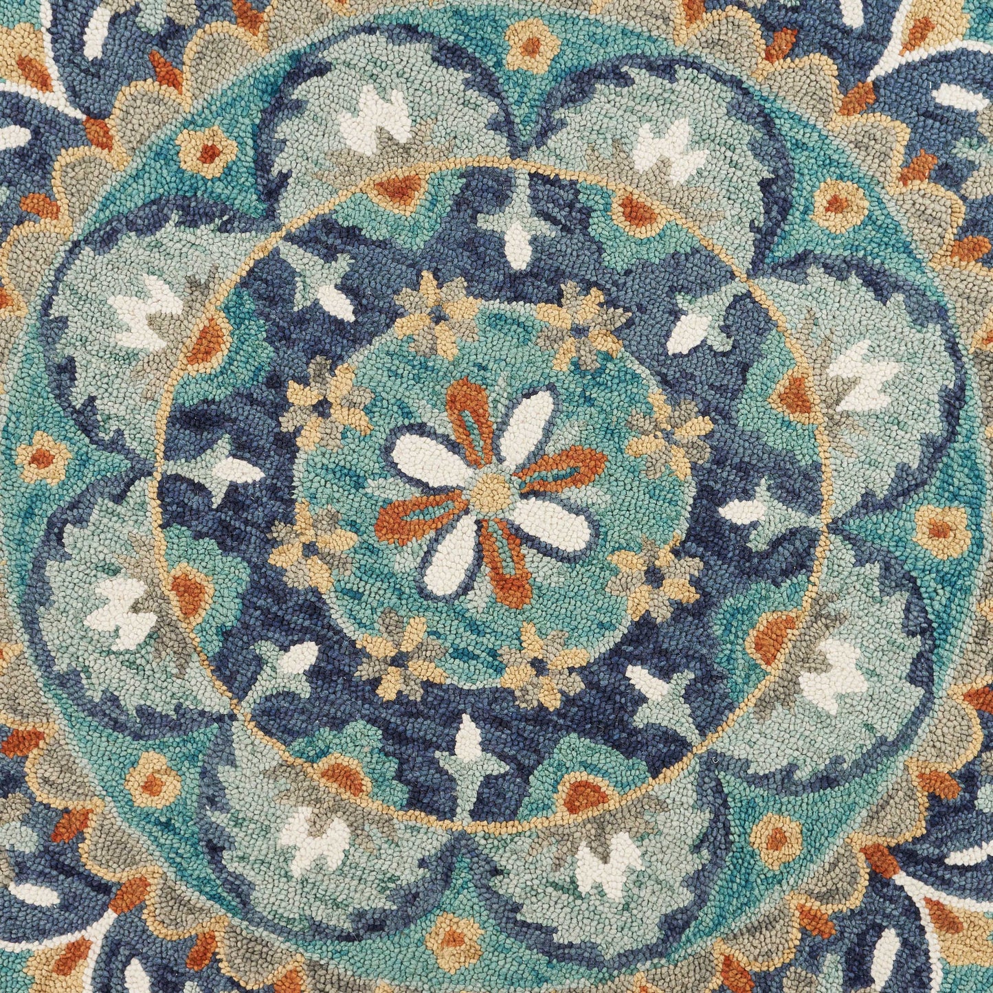 DAZZL-54099 Classic/Traditional Hand-Tufted Teal/Blue Wool Indoor Area Rugs - LR Home
