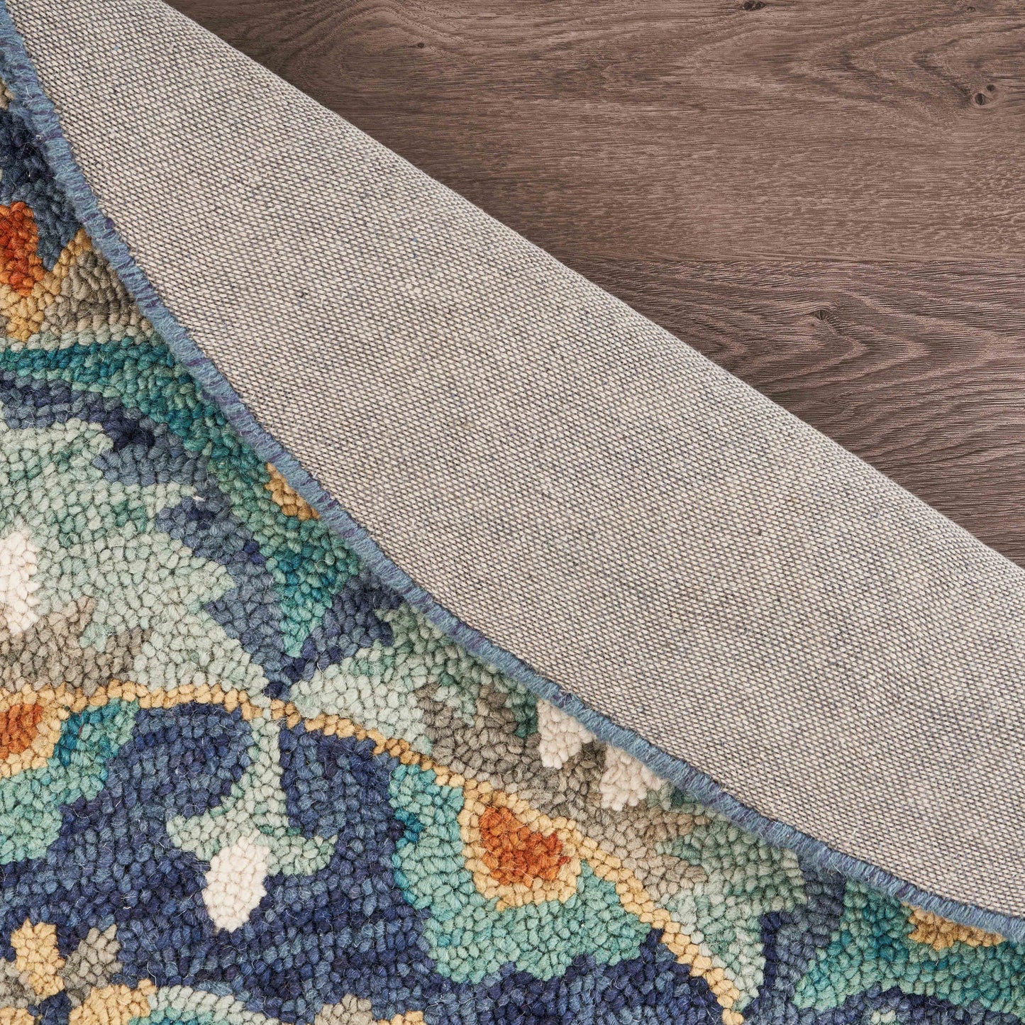 DAZZL-54099 Classic/Traditional Hand-Tufted Teal/Blue Wool Indoor Area Rugs - LR Home