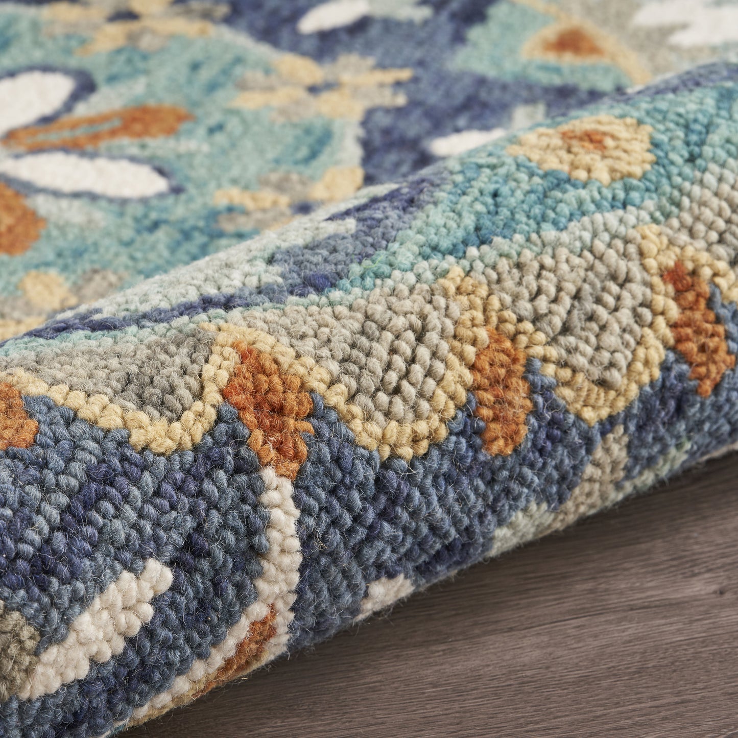 Dazzle-54099 Farmhouse Hand-Tufted Teal/Blue Cotton Indoor Area Rug - LR Home