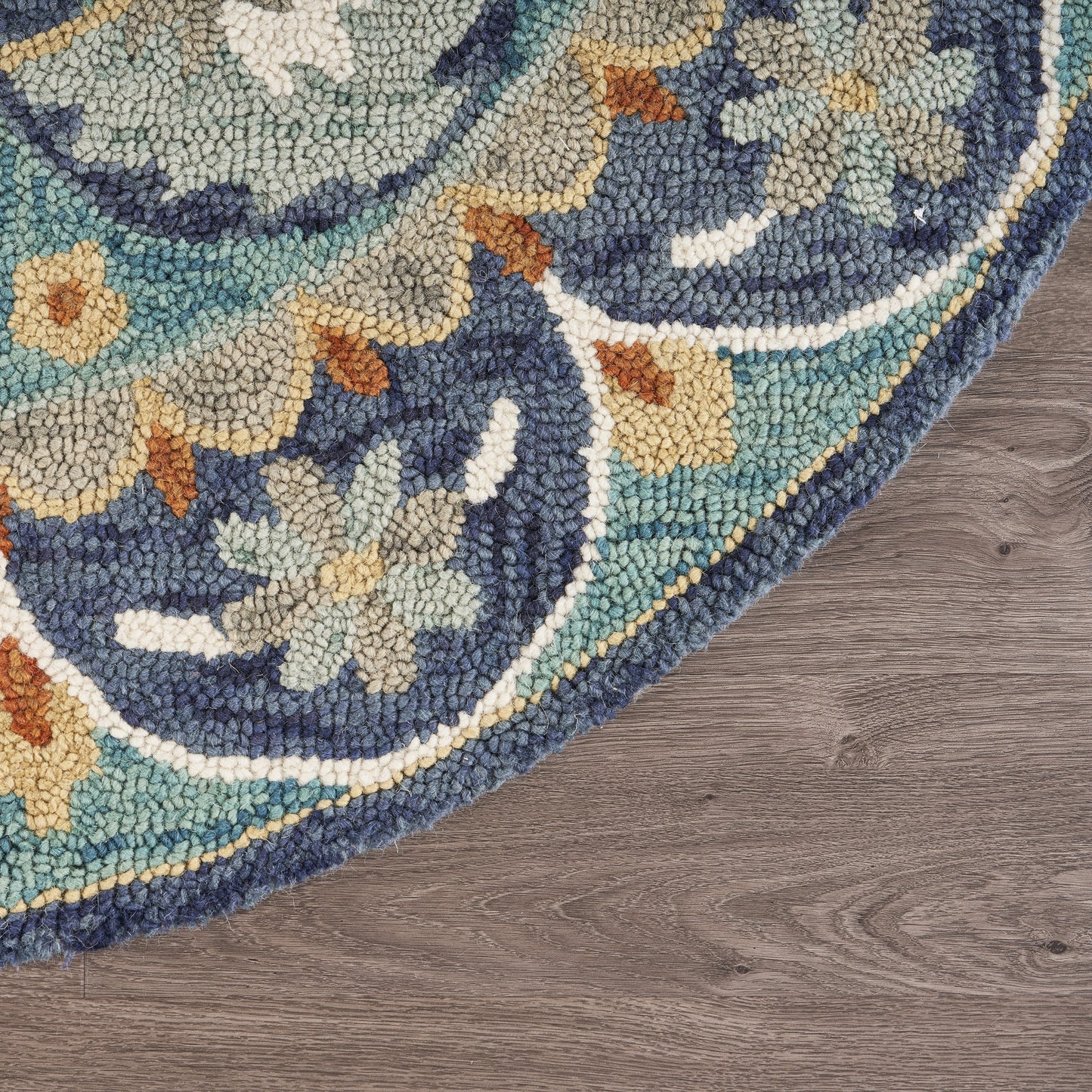 Dazzle-54099 Farmhouse Hand-Tufted Teal/Blue Cotton Indoor Area Rug - LR Home