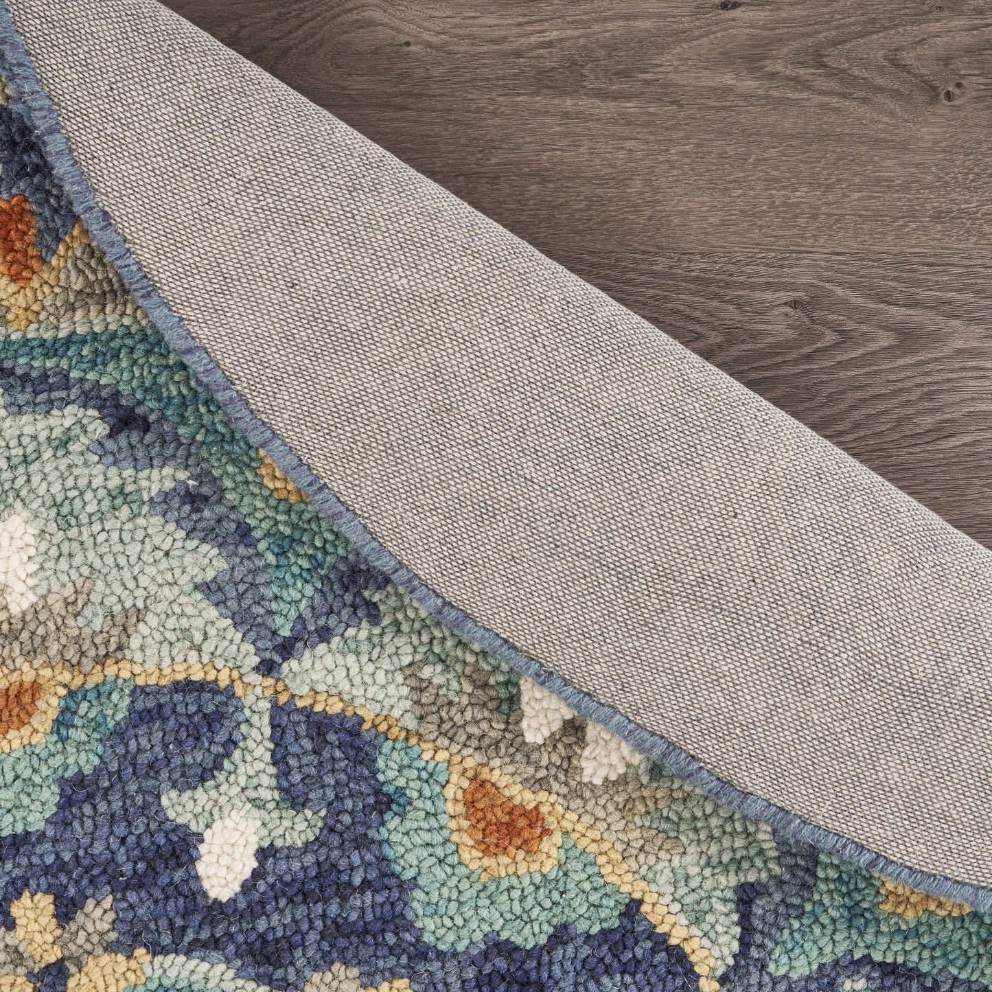 Dazzle-54099 Farmhouse Hand-Tufted Teal/Blue Cotton Indoor Area Rug - LR Home