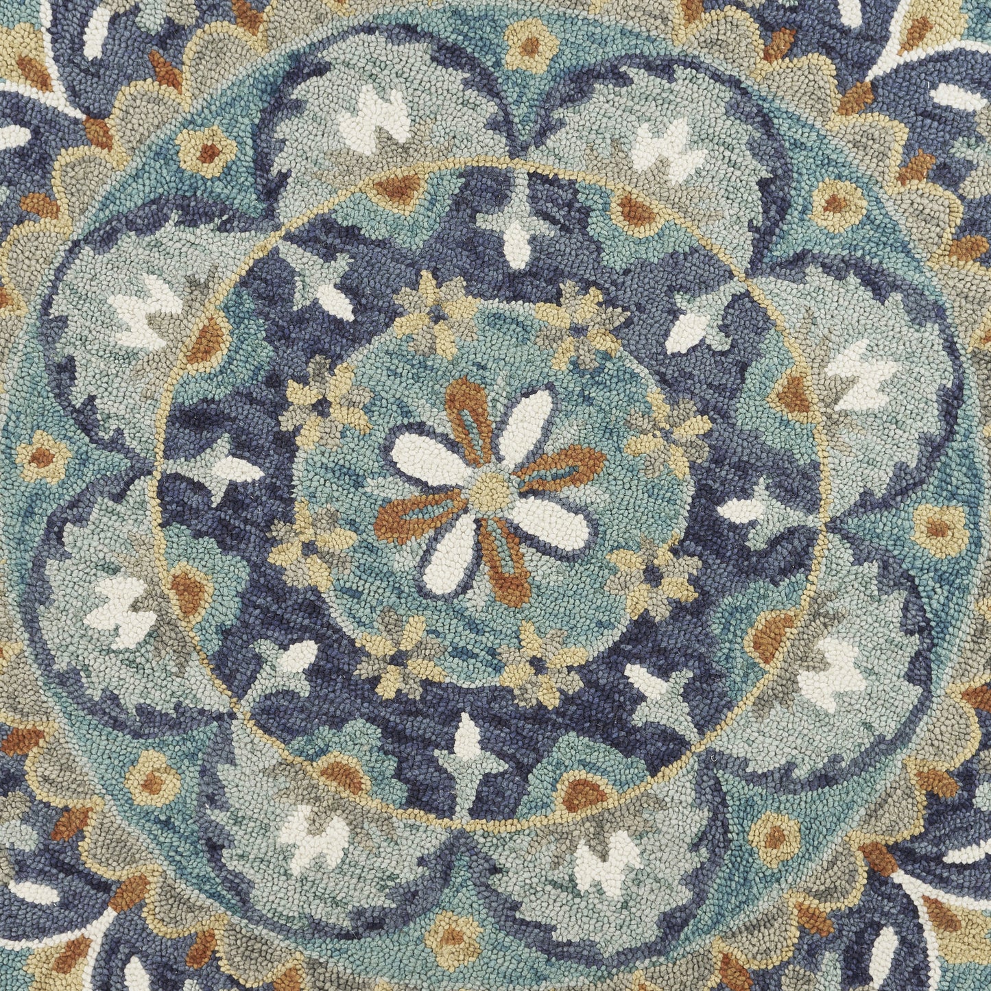 Dazzle-54099 Farmhouse Hand-Tufted Teal/Blue Cotton Indoor Area Rug - LR Home
