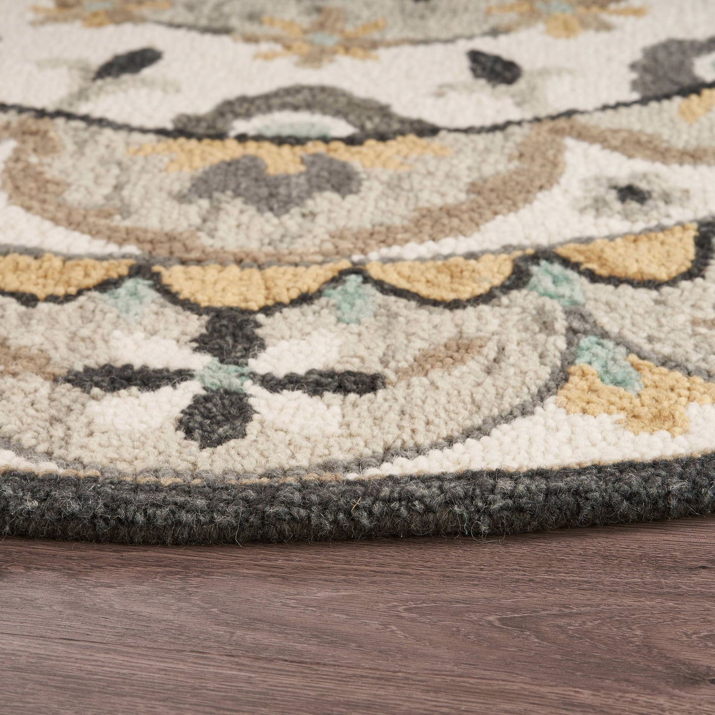 DAZZL-54099 Classic/Traditional Hand-Tufted Ivory/Gray Wool Indoor Area Rugs - LR Home