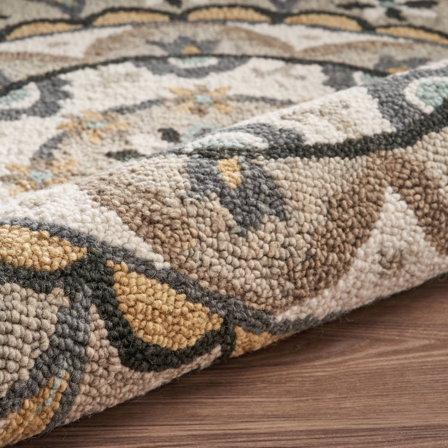 DAZZL-54099 Classic/Traditional Hand-Tufted Ivory/Gray Wool Indoor Area Rugs - LR Home