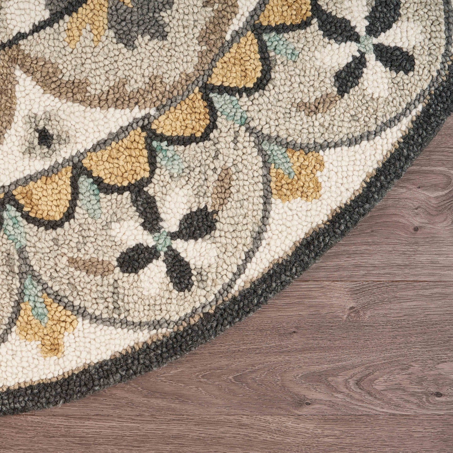 DAZZL-54099 Classic/Traditional Hand-Tufted Ivory/Gray Wool Indoor Area Rugs - LR Home