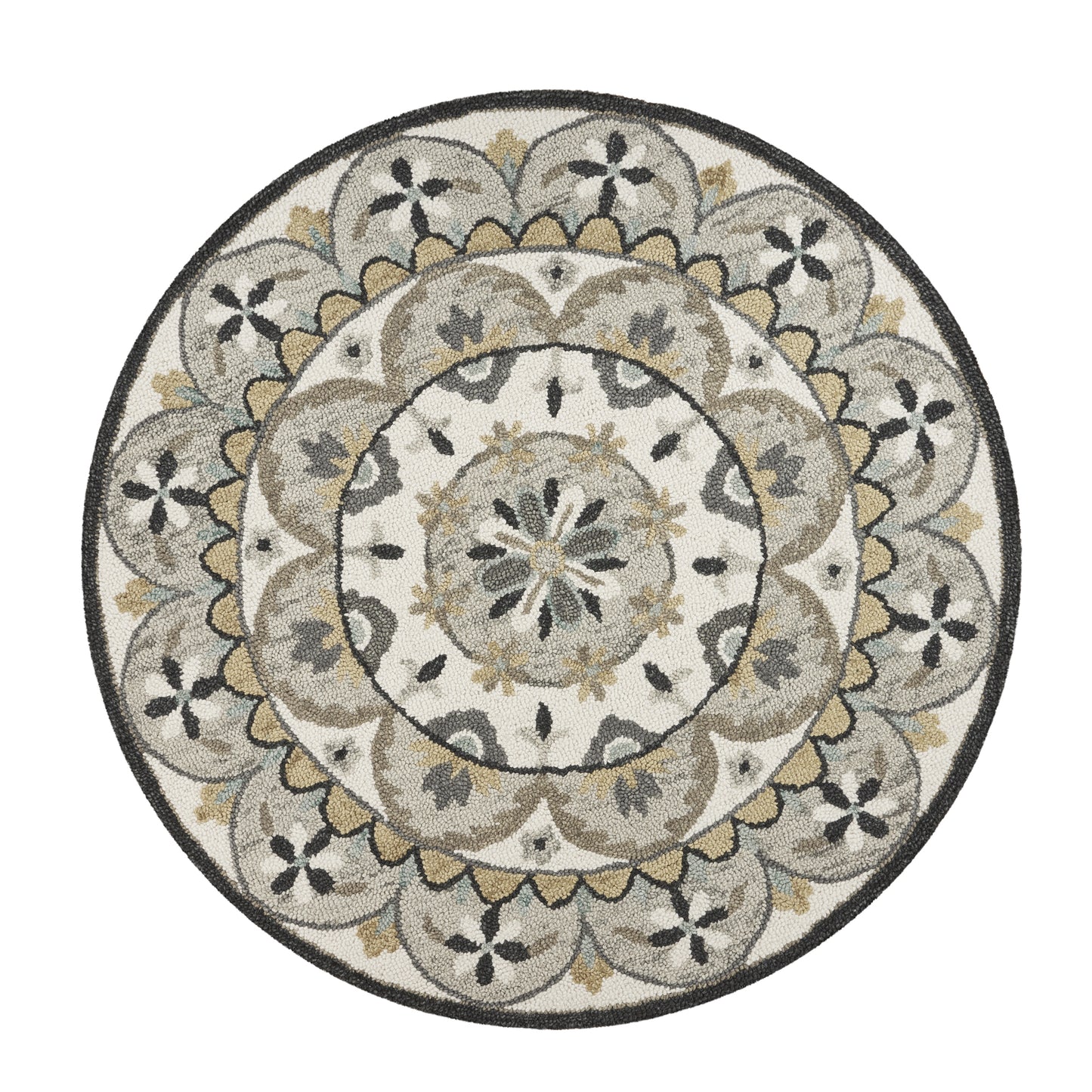 Dazzle-54100 Farmhouse Hand-Tufted Ivory/Gray Cotton Indoor Area Rug - LR Home