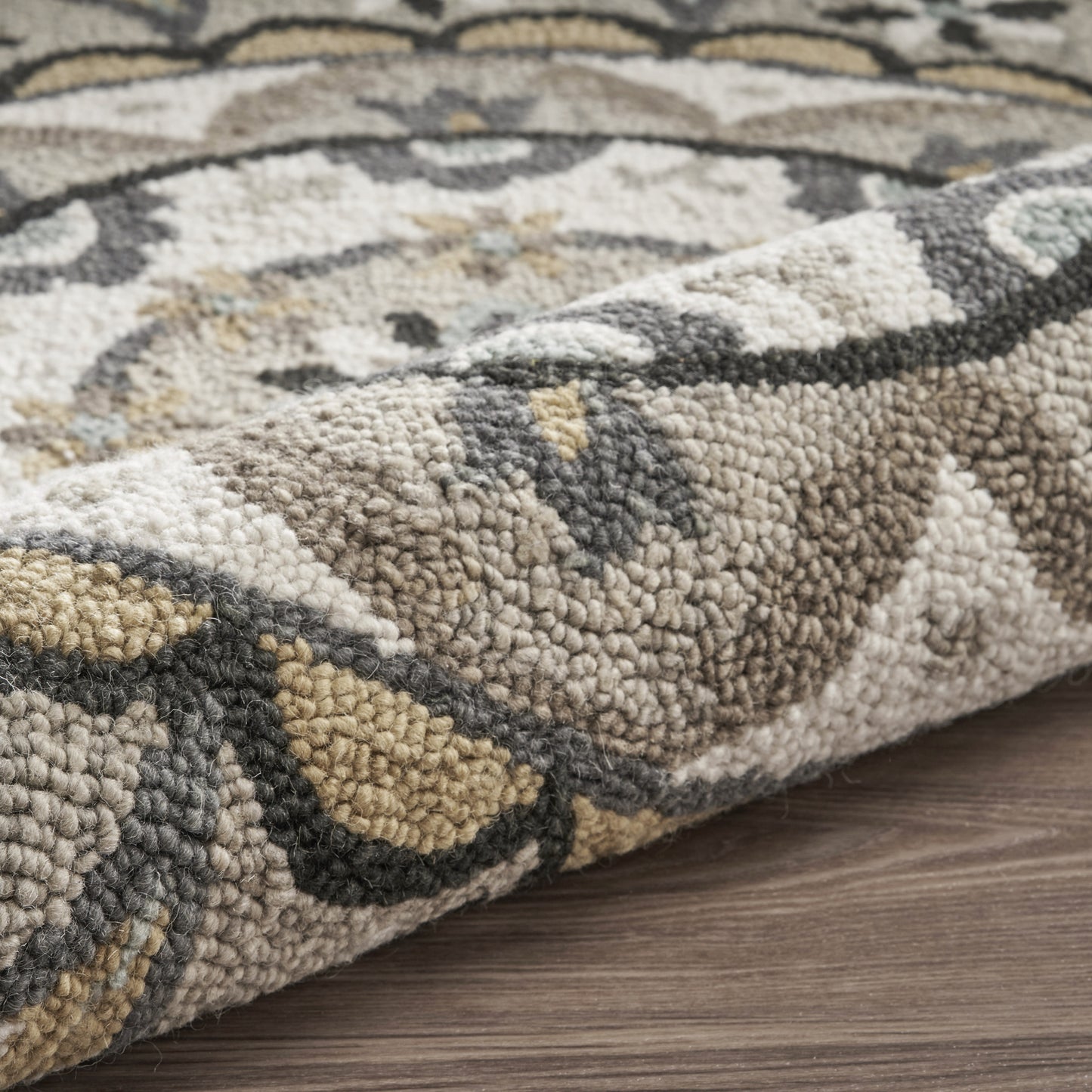Dazzle-54100 Farmhouse Hand-Tufted Ivory/Gray Cotton Indoor Area Rug - LR Home