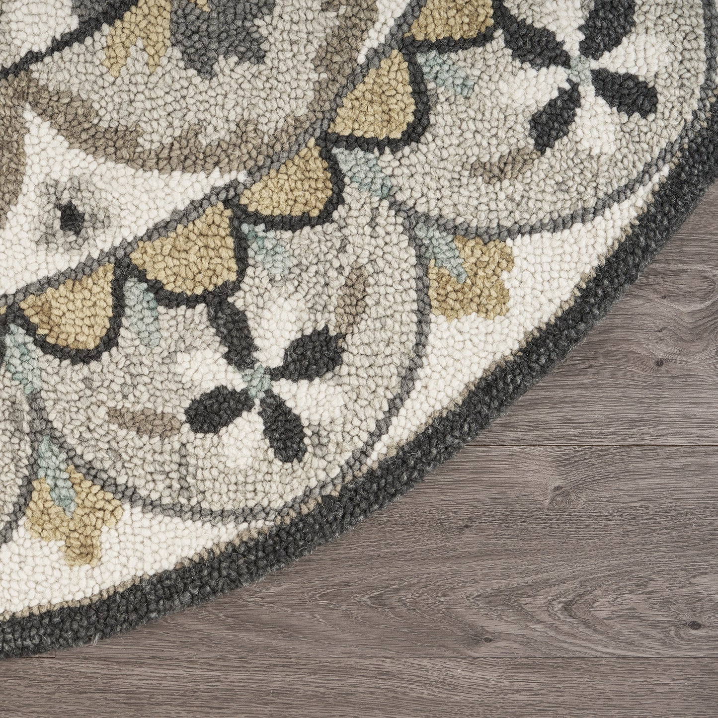 Dazzle-54100 Farmhouse Hand-Tufted Ivory/Gray Cotton Indoor Area Rug - LR Home