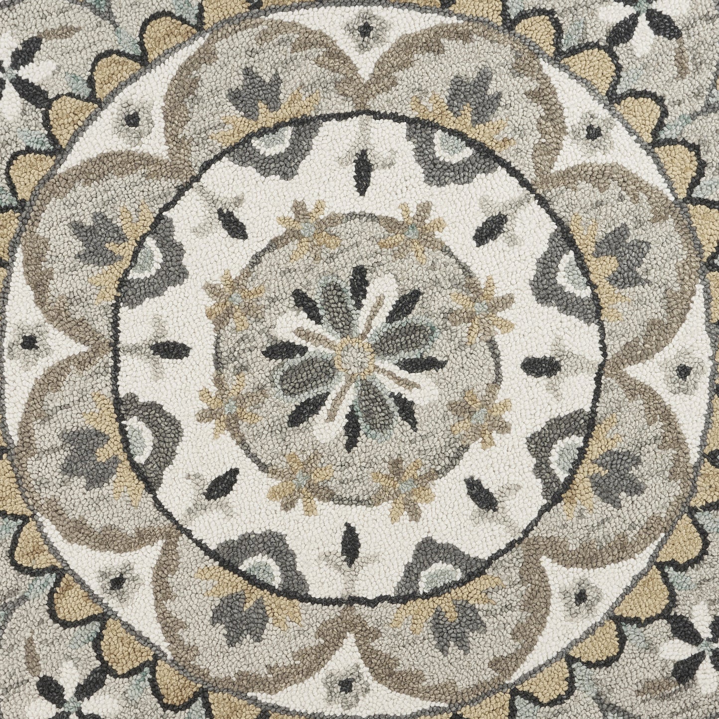 Dazzle-54100 Farmhouse Hand-Tufted Ivory/Gray Cotton Indoor Area Rug - LR Home