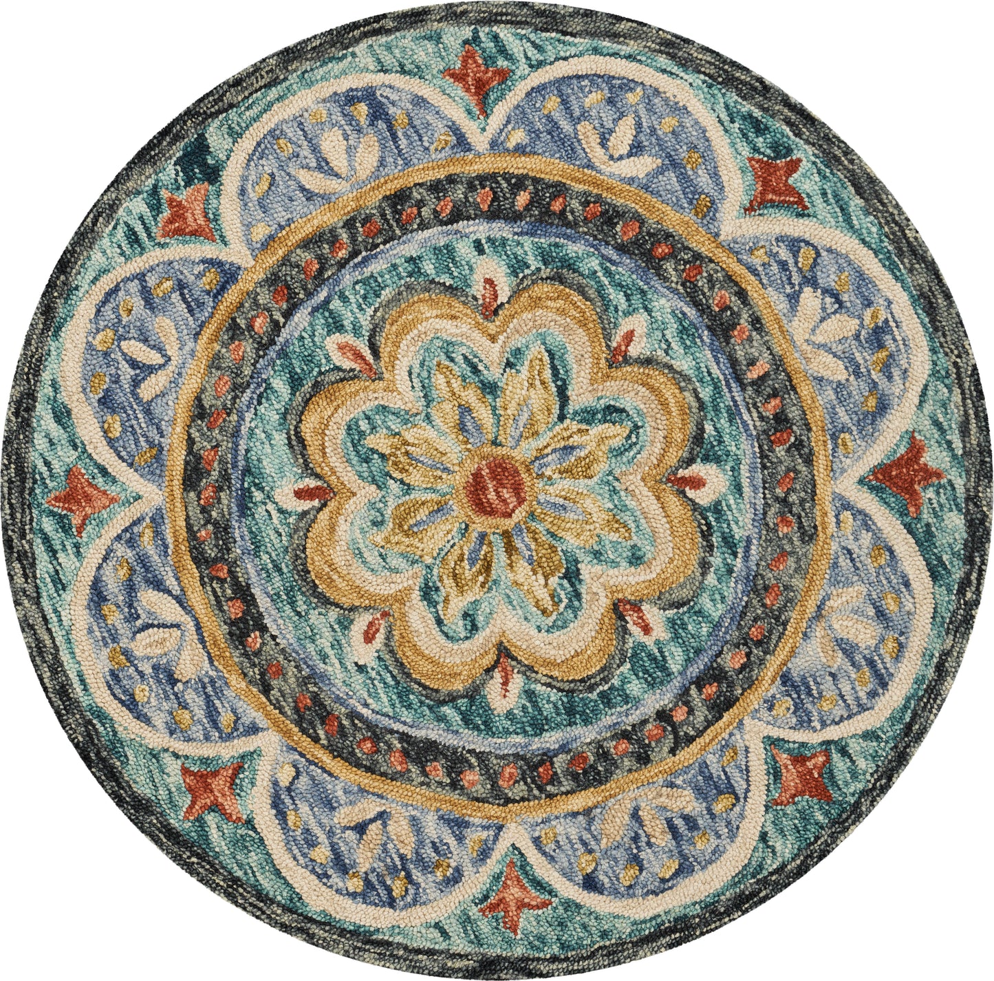 DAZZL-54104 Classic/Traditional Hand-Tufted Multi Wool Indoor Area Rugs - LR Home