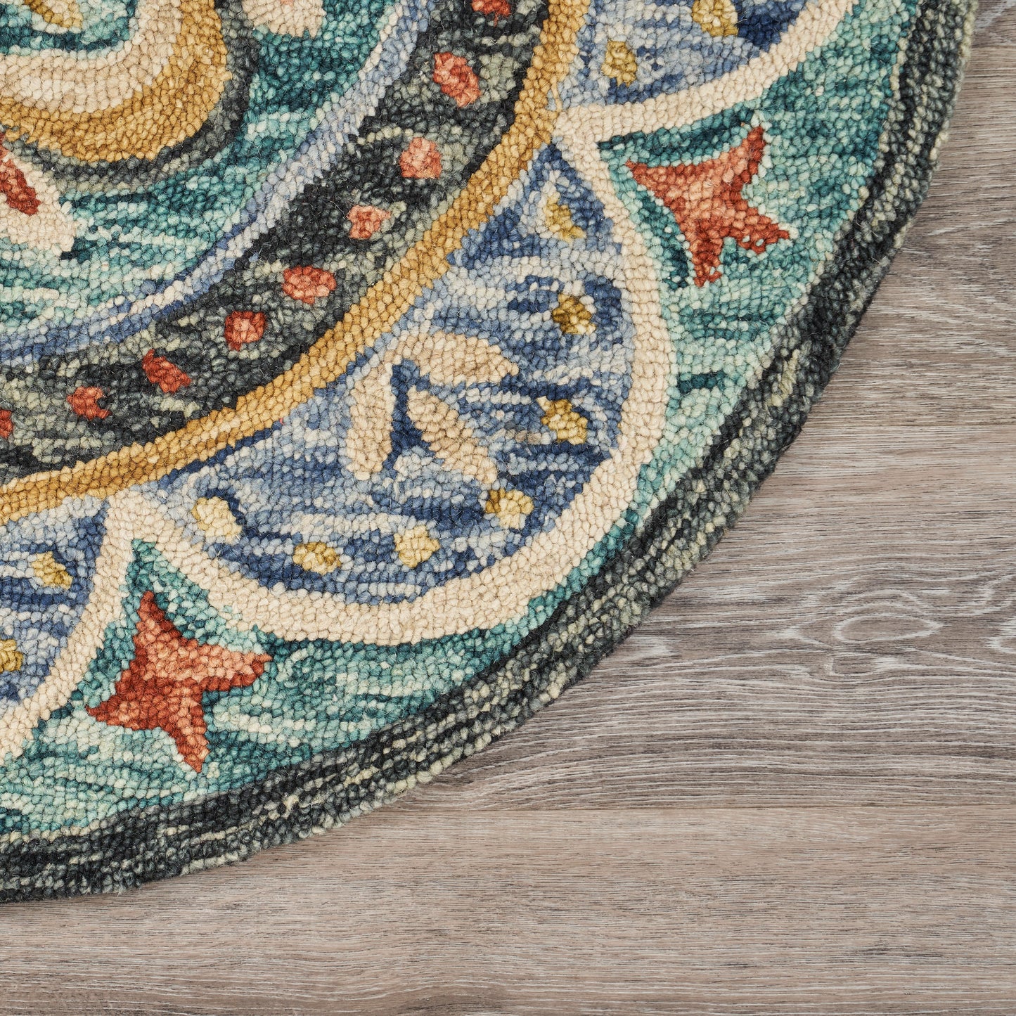 Dazzle-54104 Bohemian/Eclectic Hand-Tufted Blue Cotton Indoor Area Rug - LR Home