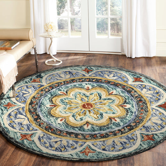 Dazzle-54104 Bohemian/Eclectic Hand-Tufted Blue Cotton Indoor Area Rug - LR Home